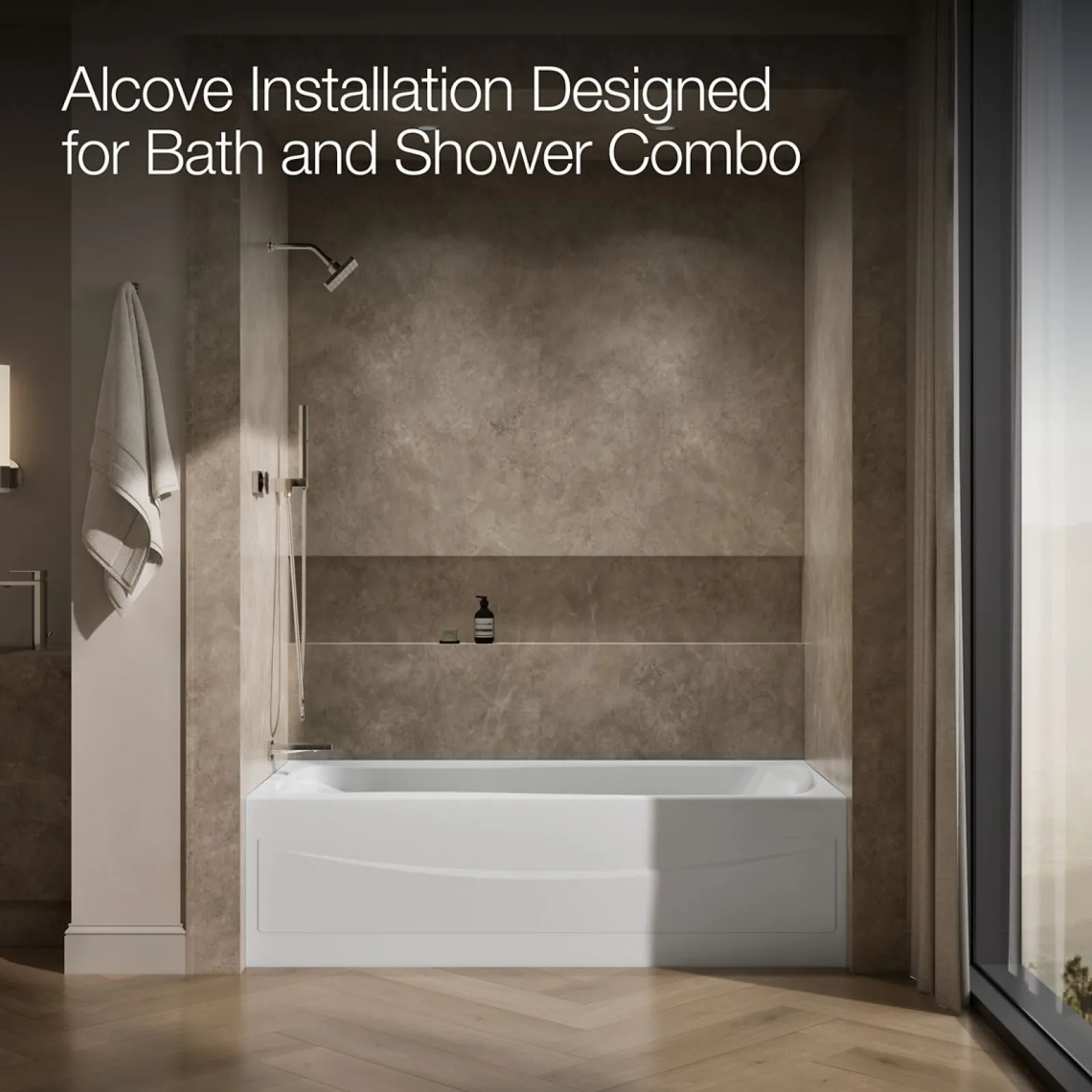 72" x 36" alcove Heated BubbleMassage™ air bath, left drain^Kohler New