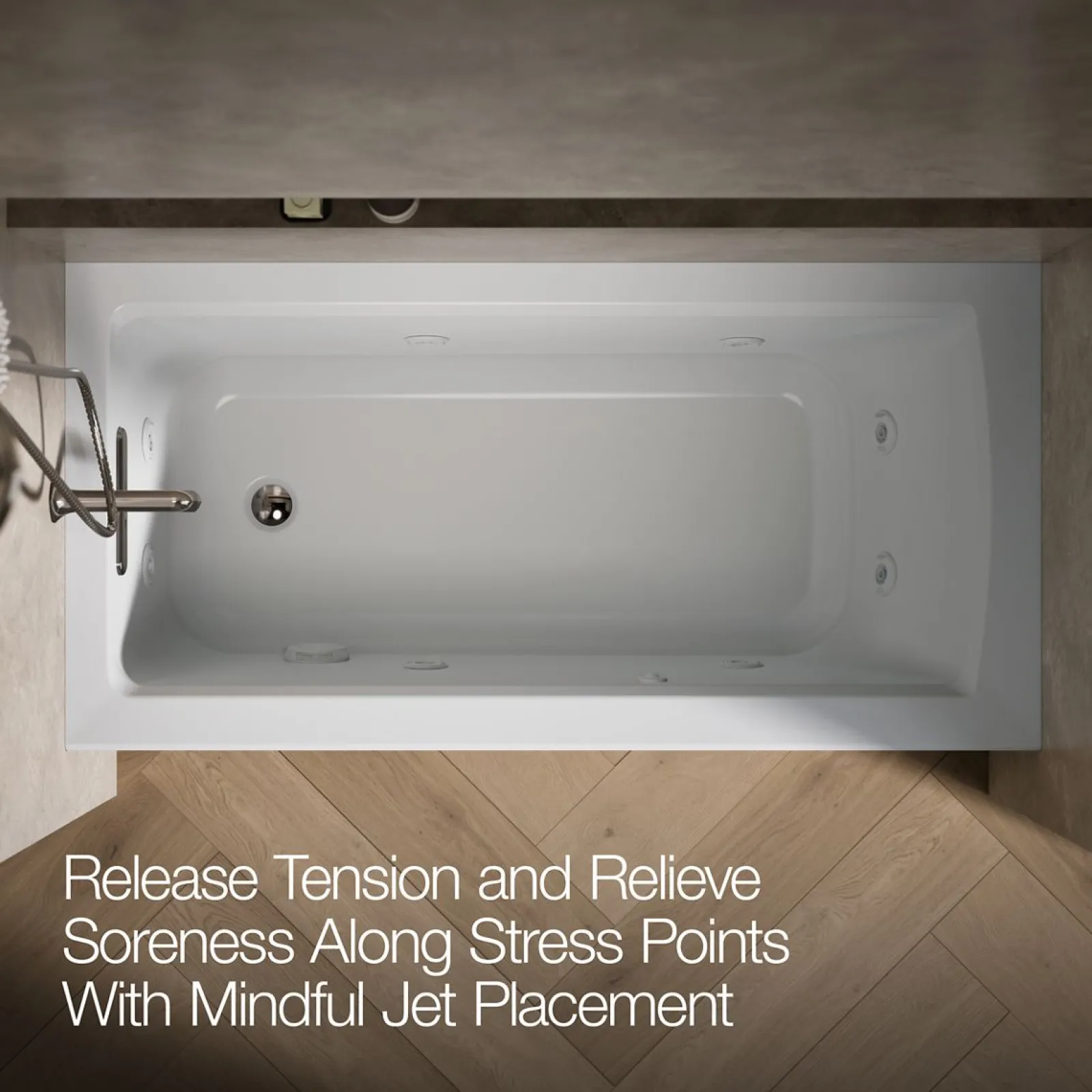 60" x 30" alcove heated whirlpool bath, left drain^Kohler Outlet