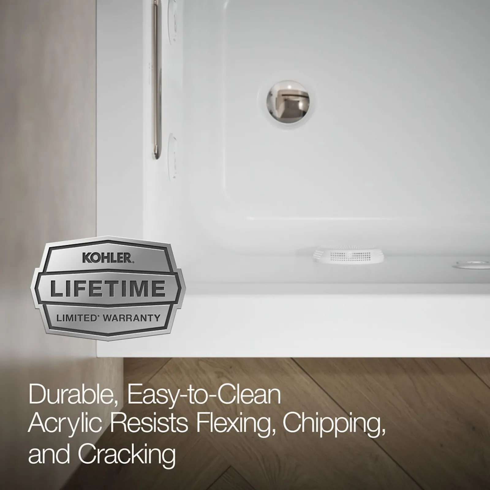 60" x 30" alcove heated whirlpool bath, left drain^Kohler Outlet