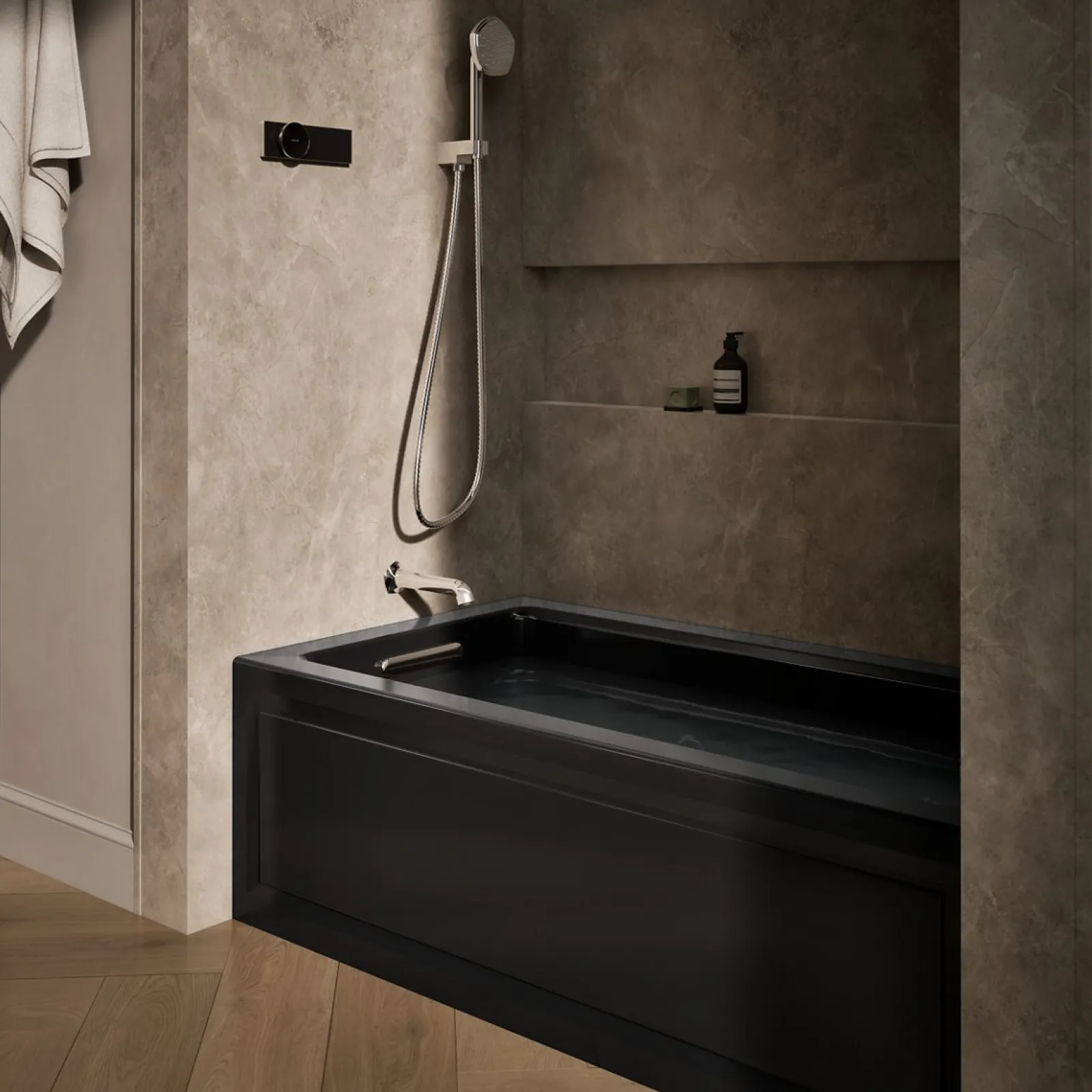 60" x 32" alcove heated whirlpool bath, left drain^Kohler Hot