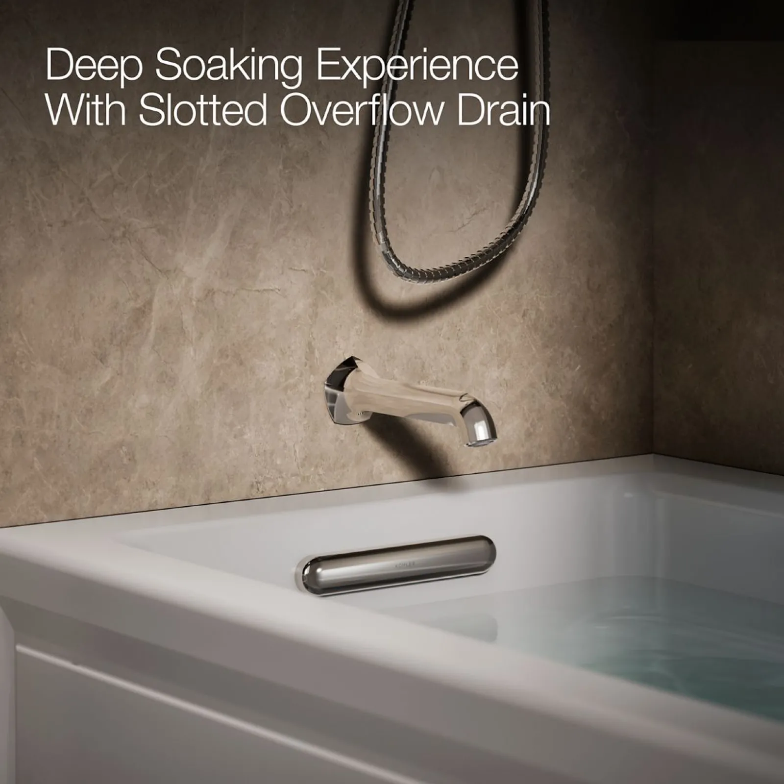 60" x 32" alcove heated whirlpool bath, left drain^Kohler Hot