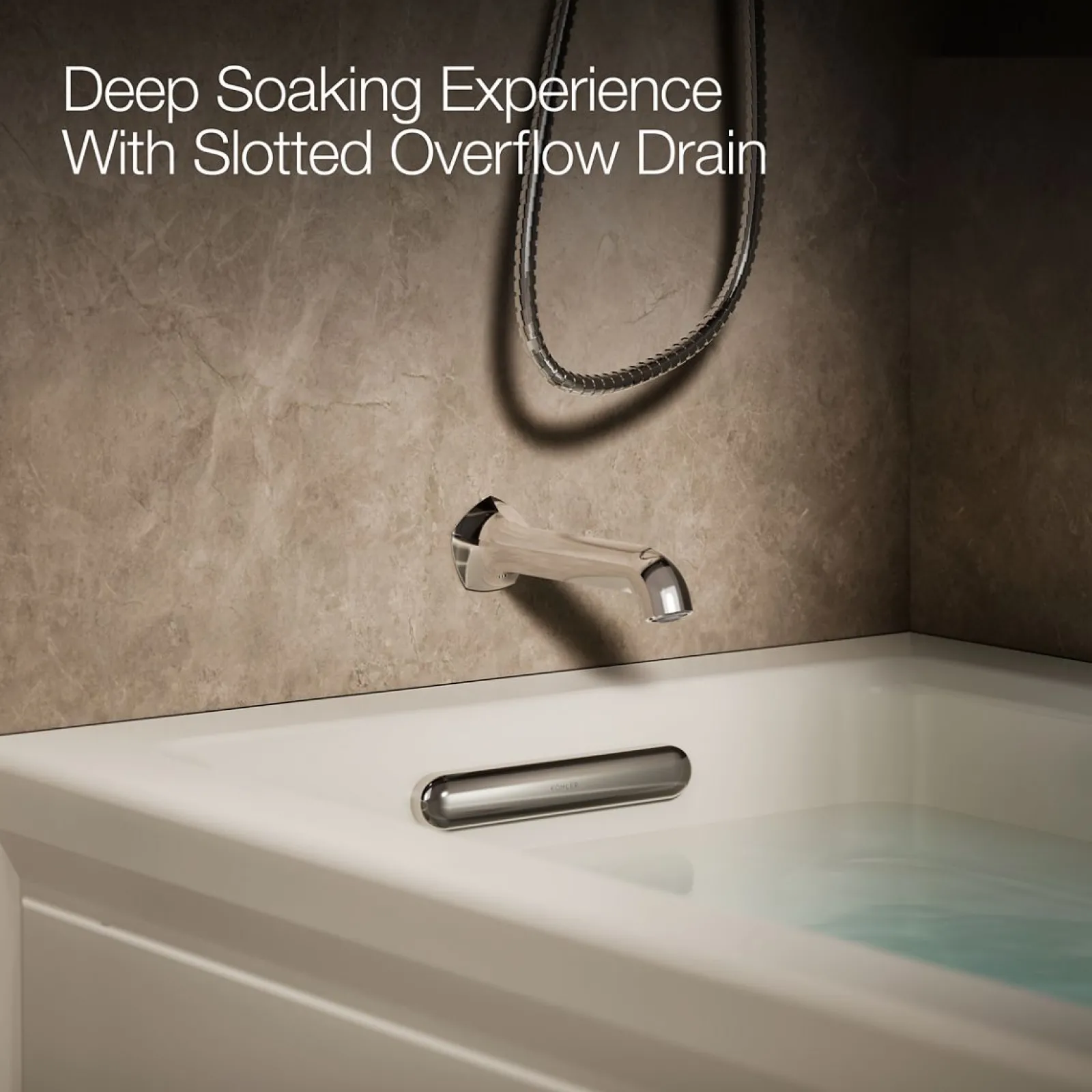60" x 32" alcove heated whirlpool bath, left drain^Kohler Hot