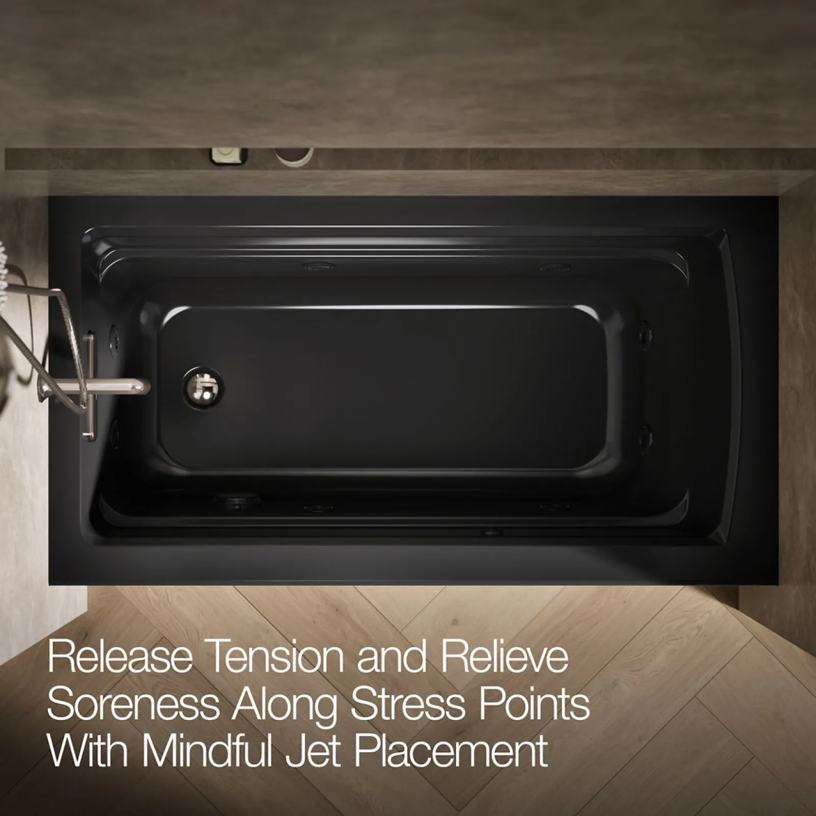 60" x 32" alcove heated whirlpool bath, left drain^Kohler Hot