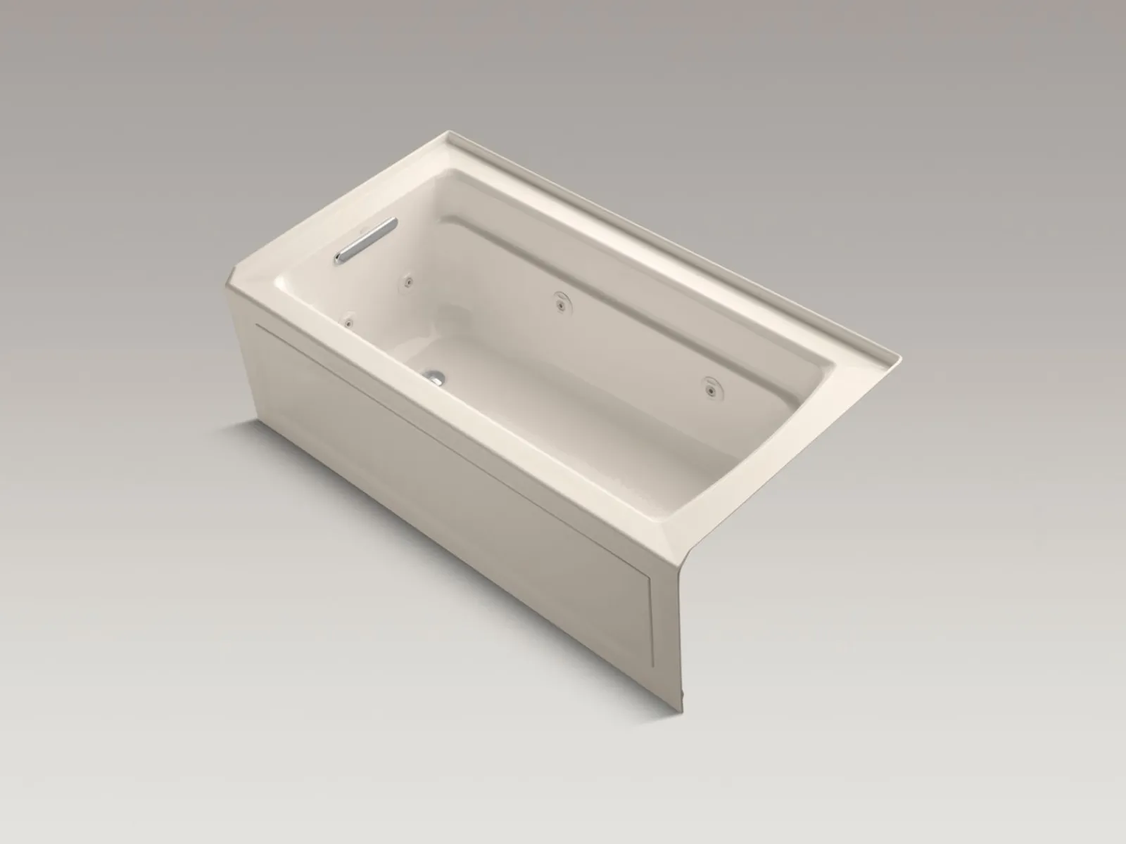 60" x 32" alcove heated whirlpool bath, left drain^Kohler Hot