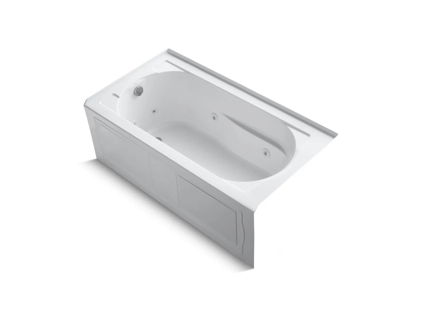 60" x 32" alcove heated whirlpool bath, left drain^Kohler Hot