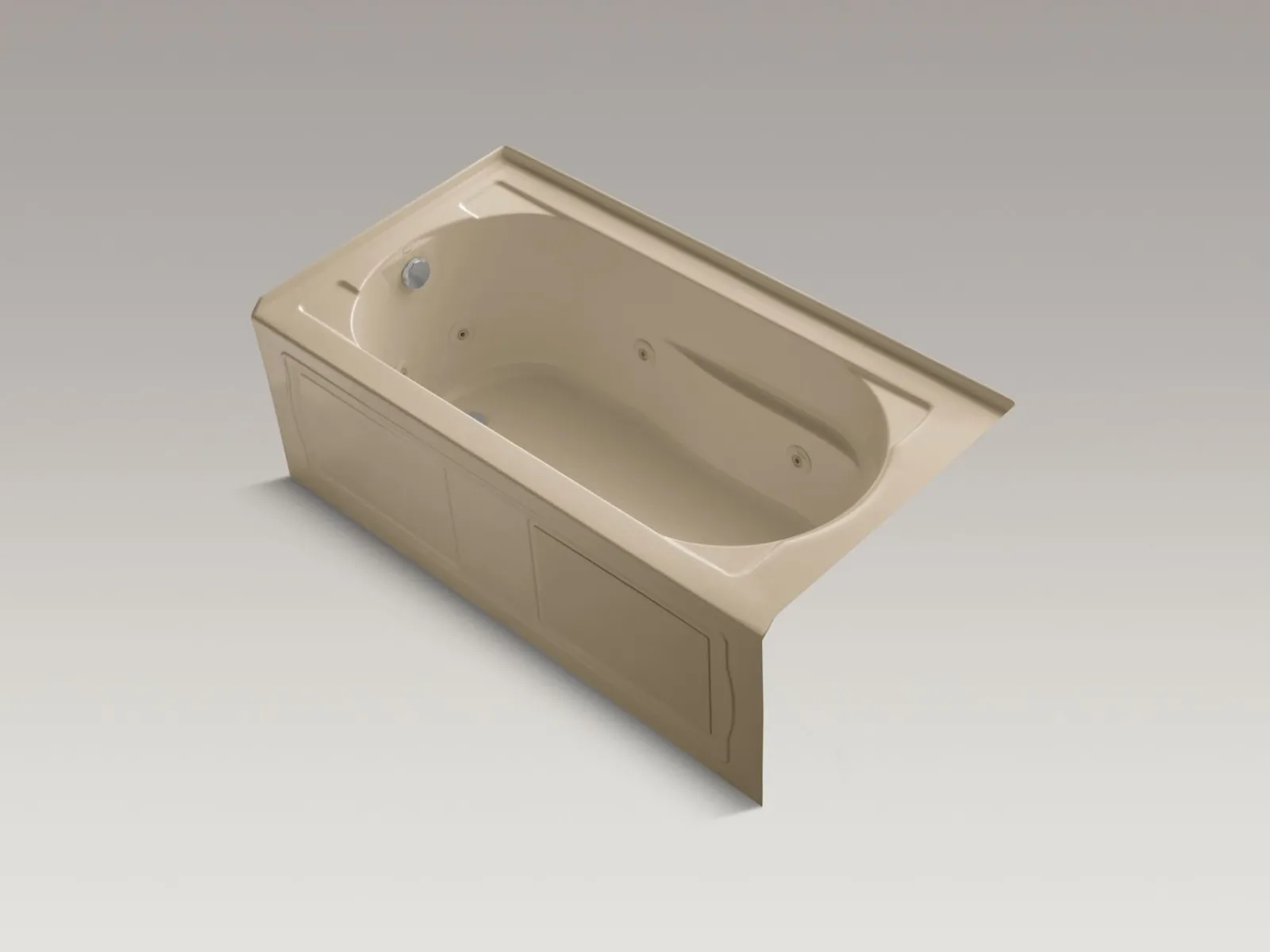 60" x 32" alcove heated whirlpool bath, left drain^Kohler Hot
