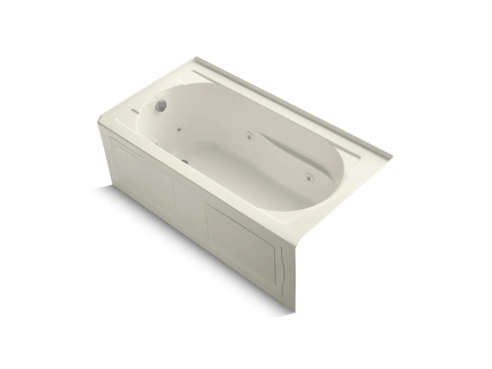 60" x 32" alcove heated whirlpool bath, left drain^Kohler Hot