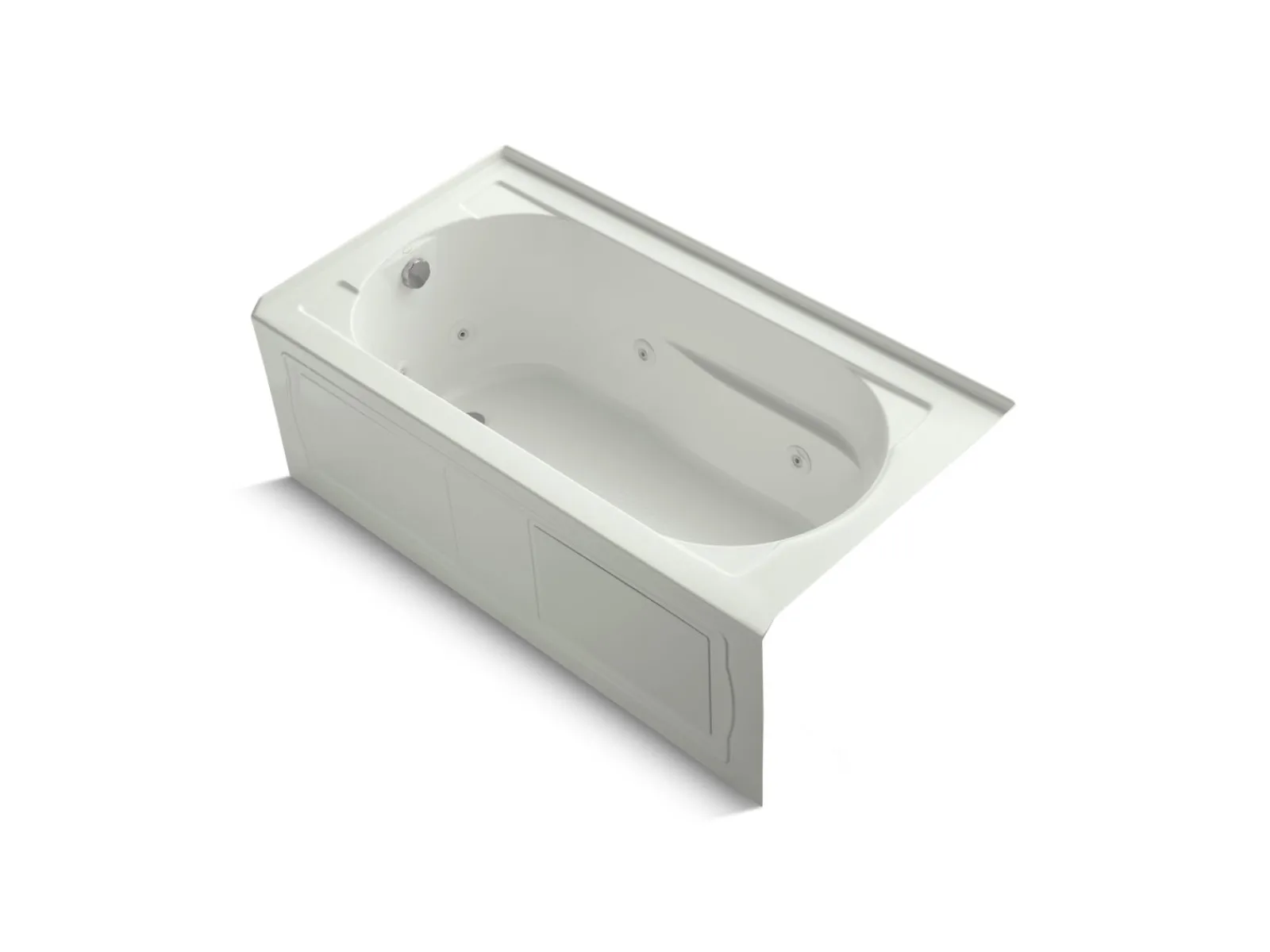 60" x 32" alcove heated whirlpool bath, left drain^Kohler Hot