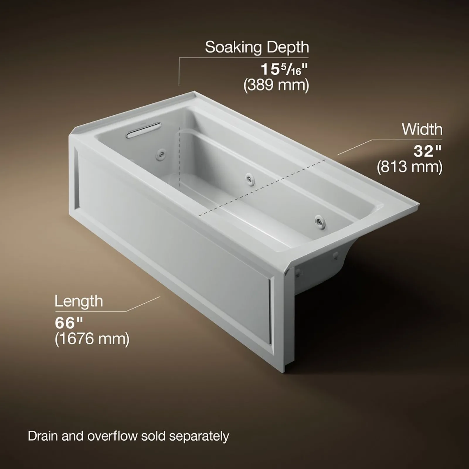66" x 32" alcove heated whirlpool, left hand^Kohler Clearance