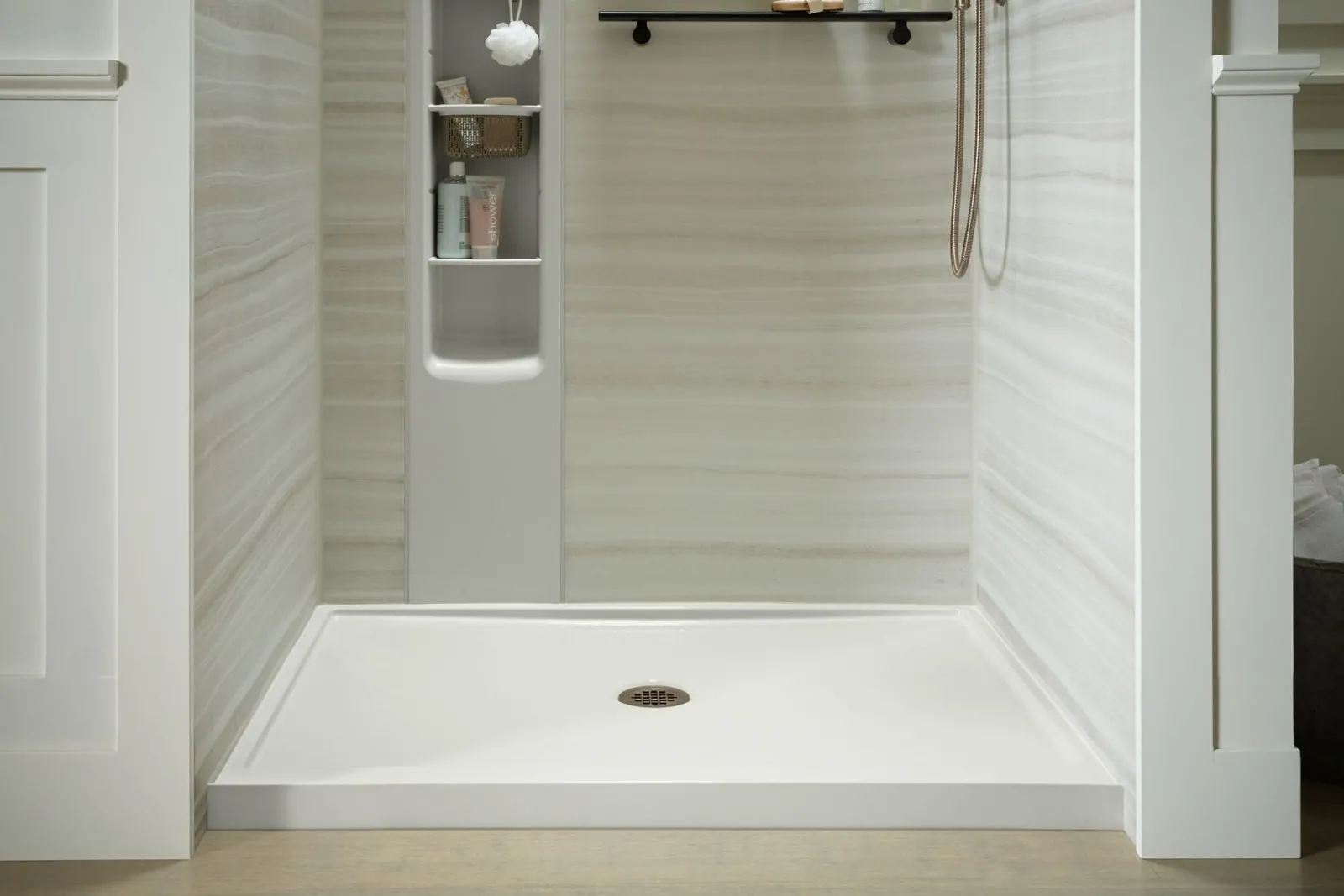 48" x 42" alcove shower base, center drain^Kohler Best