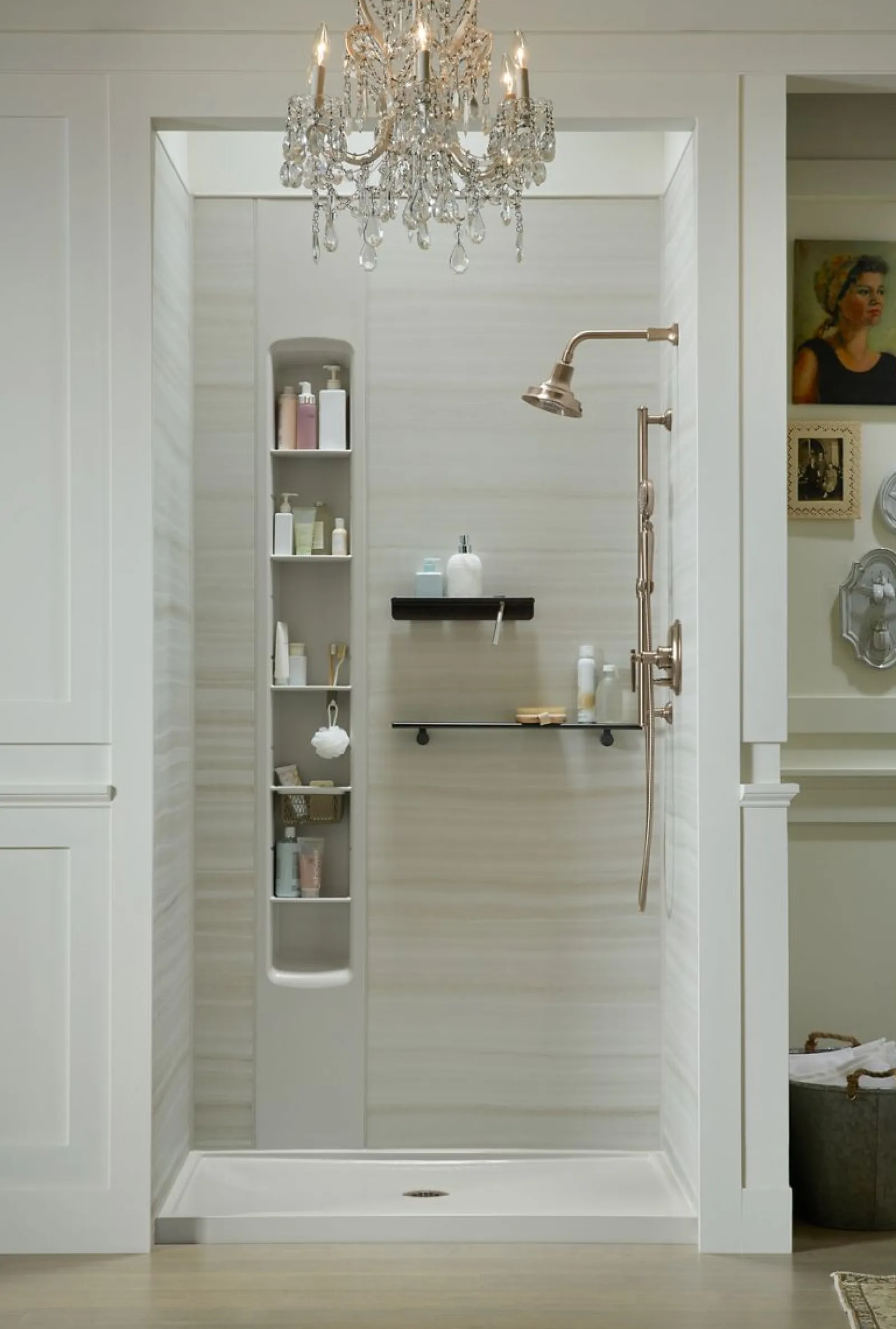 48" x 42" alcove shower base, center drain^Kohler Best