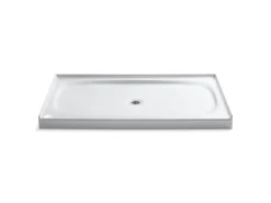 60" x 36" alcove shower base, center drain^Kohler Hot