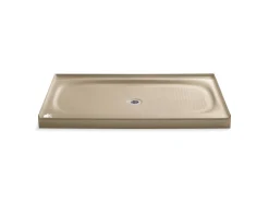 60" x 36" alcove shower base, center drain^Kohler Hot