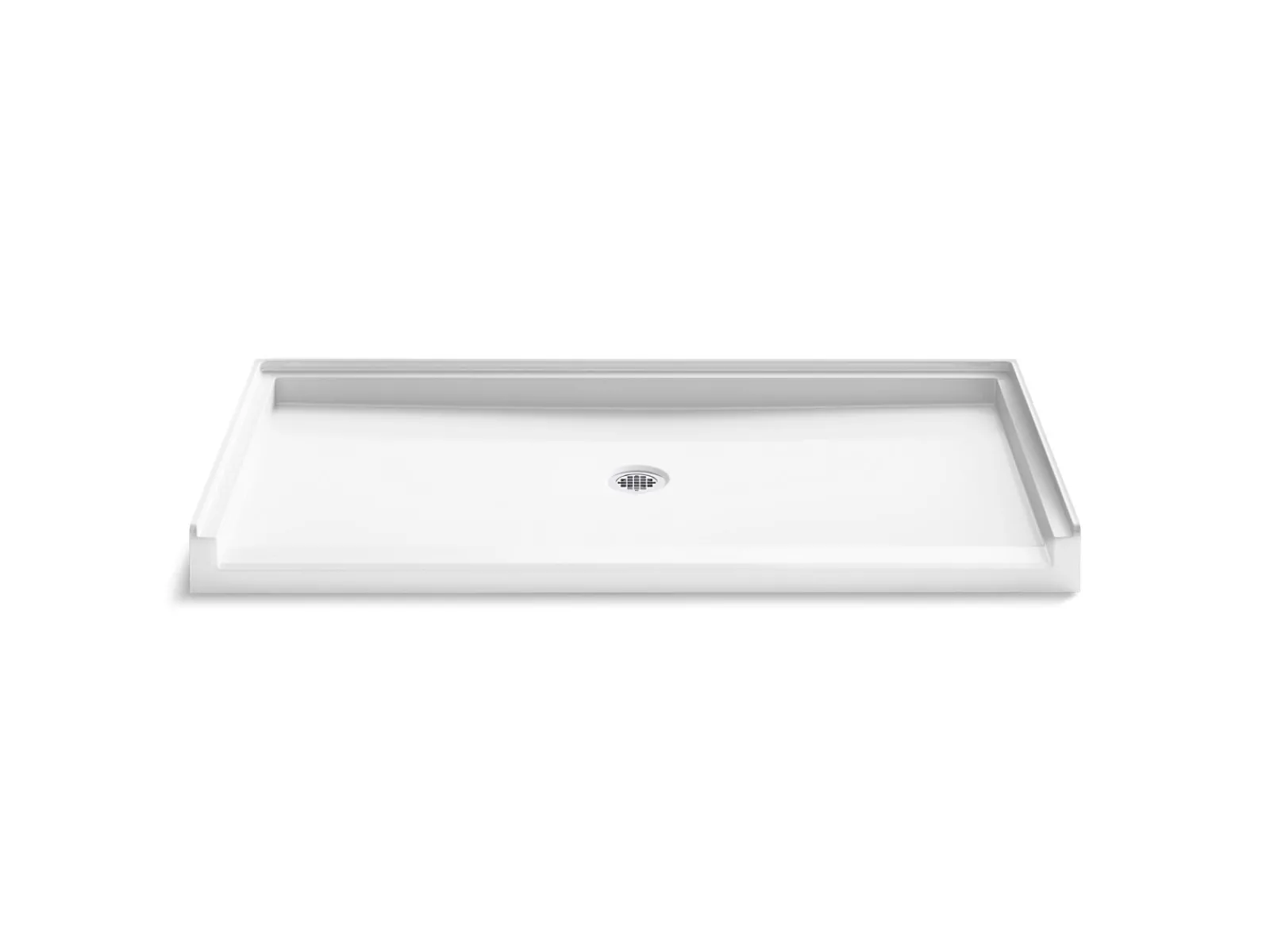 62" x 31" alcove shower base, center drain^Kohler