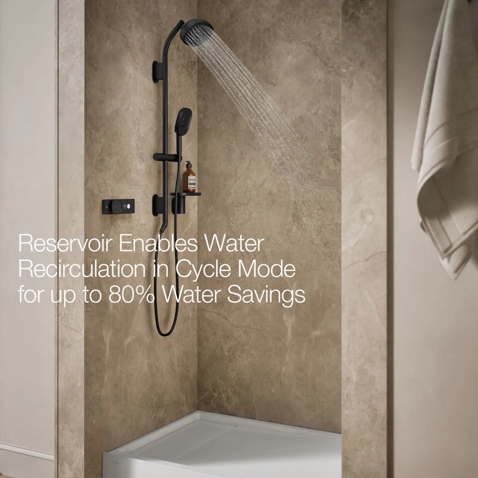 48" x 32" alcove shower base, left drain^Kohler