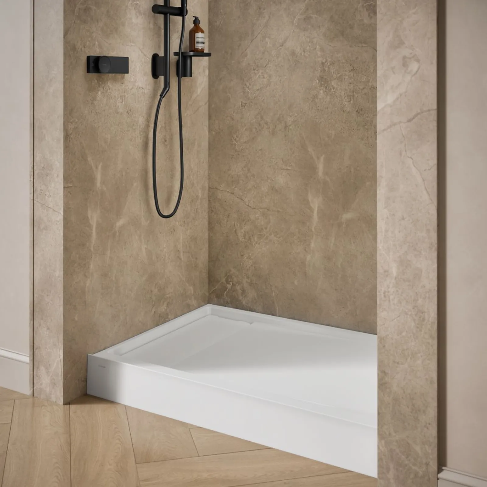 48" x 32" alcove shower base, left drain^Kohler