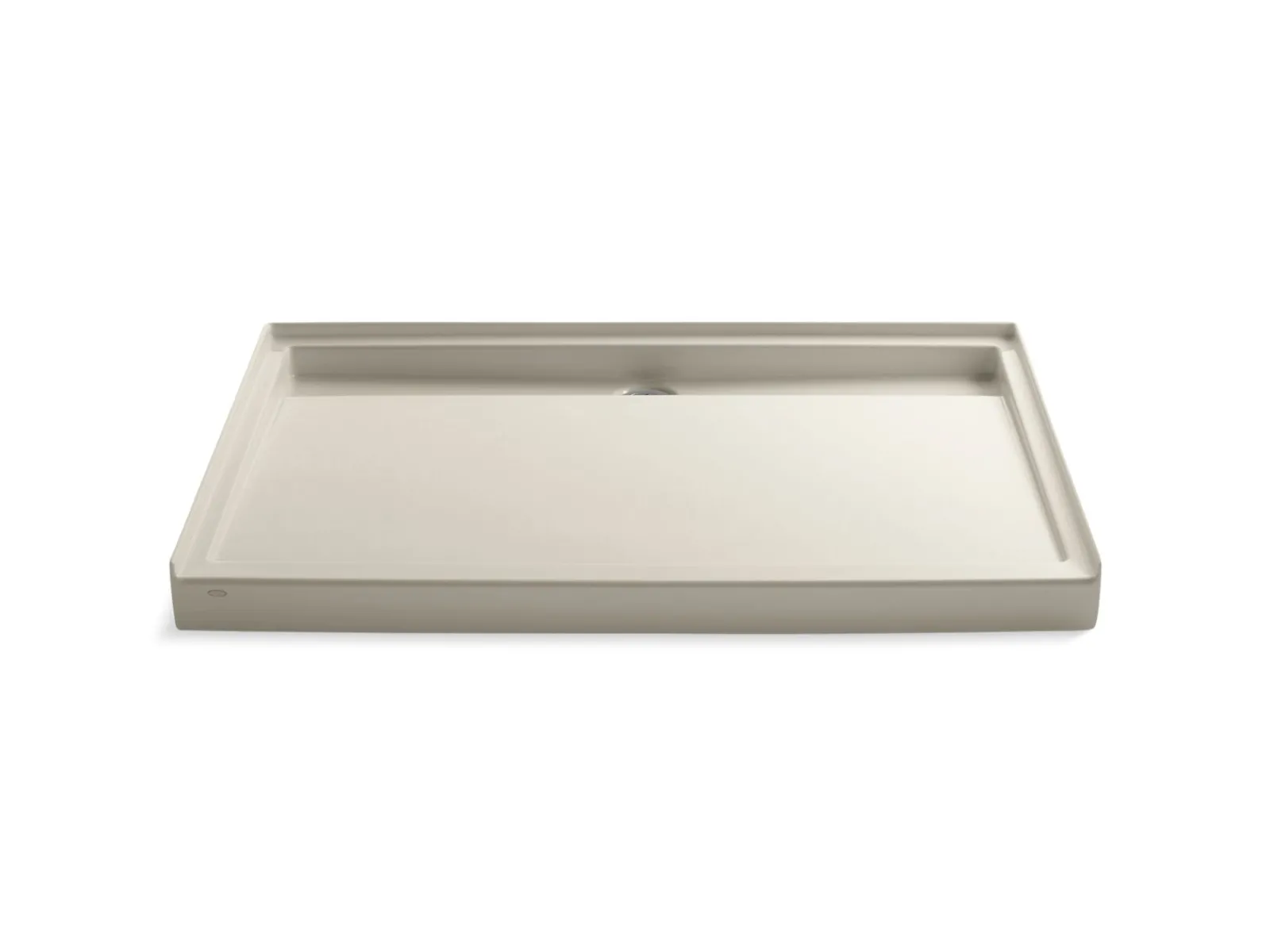 60" x 42" alcove shower base, rear center drain^Kohler