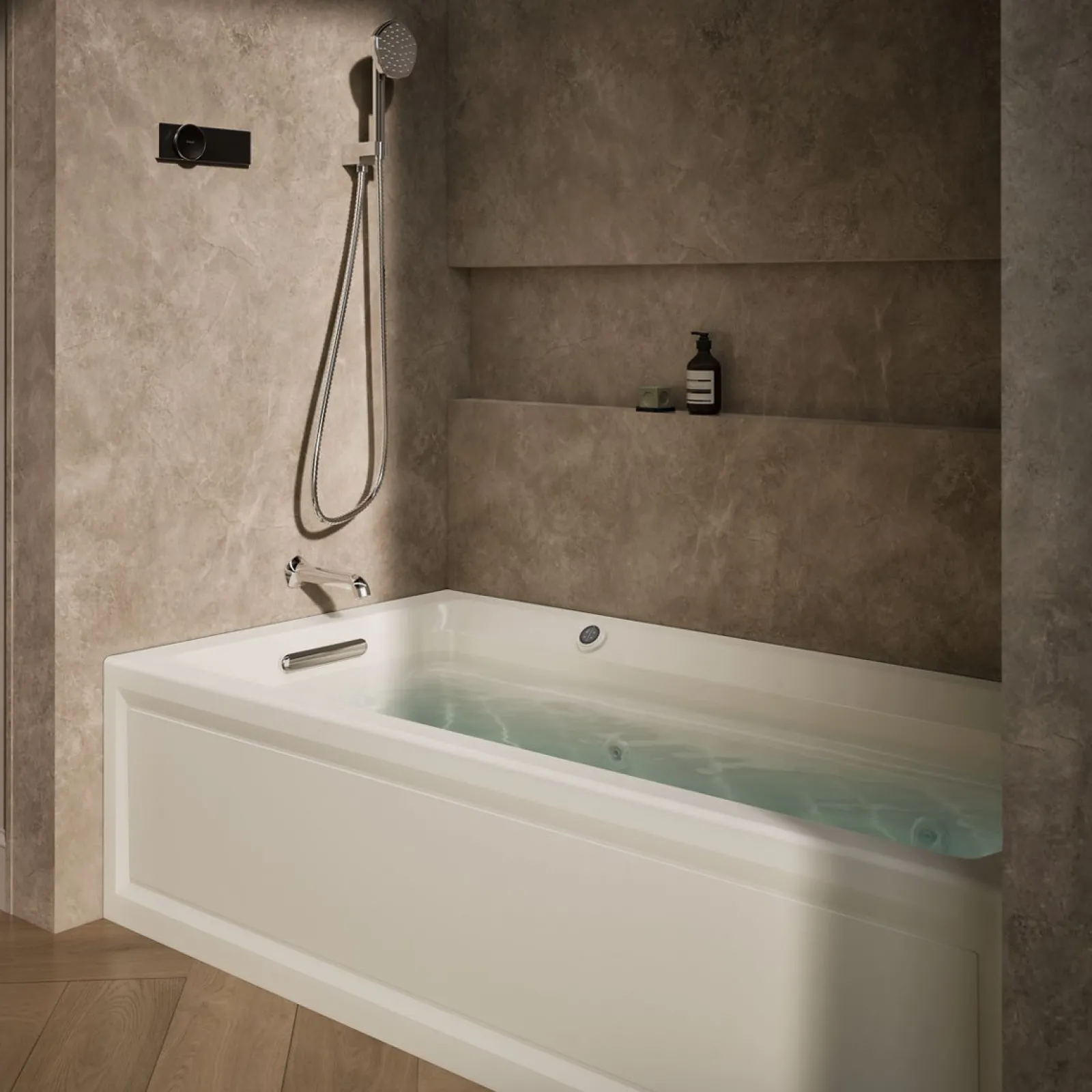 72" x 36" alcove whirlpool bath with Bask® heated surface, left drain^Kohler
