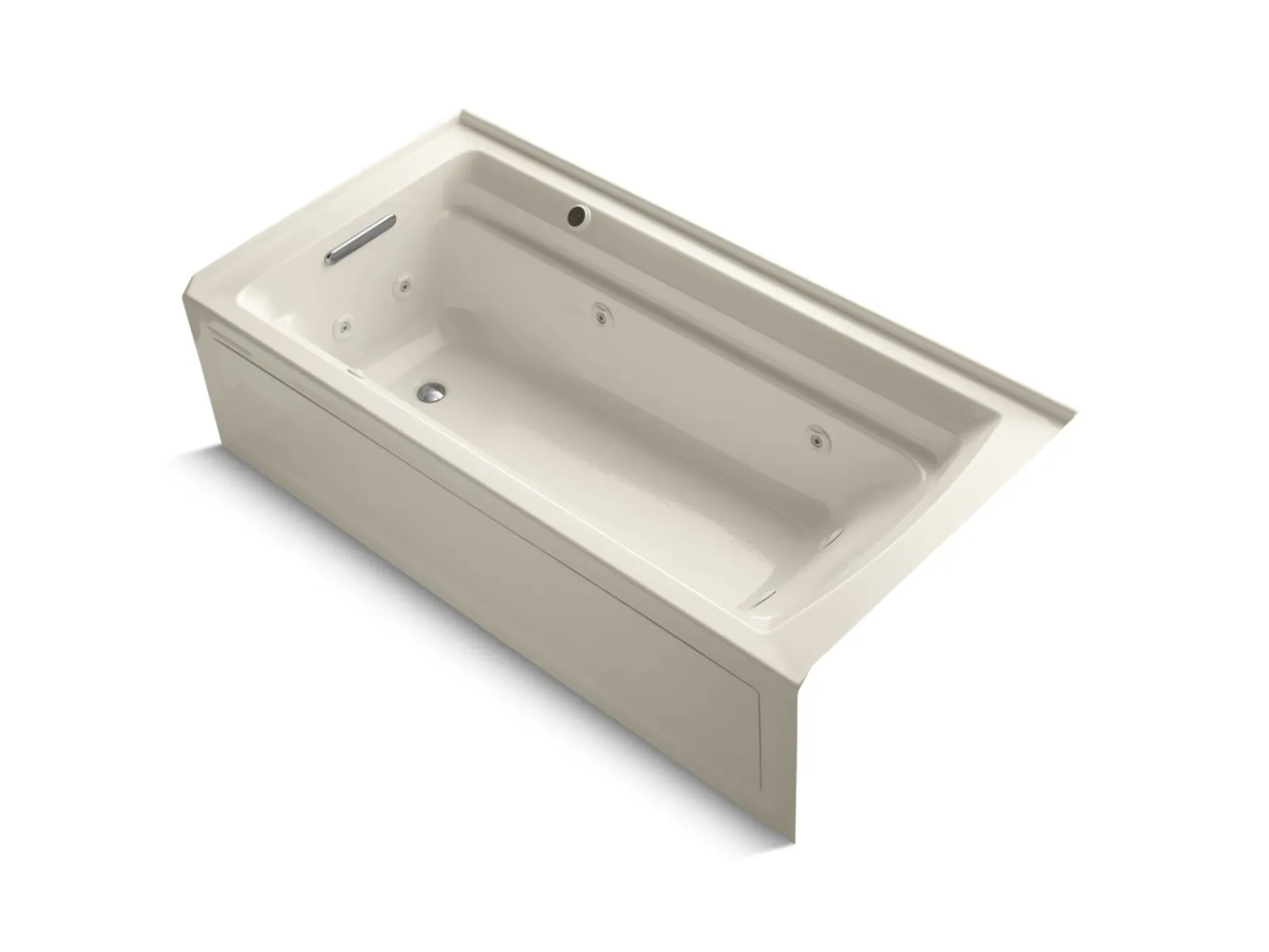 72" x 36" alcove whirlpool bath with Bask® heated surface, left drain^Kohler