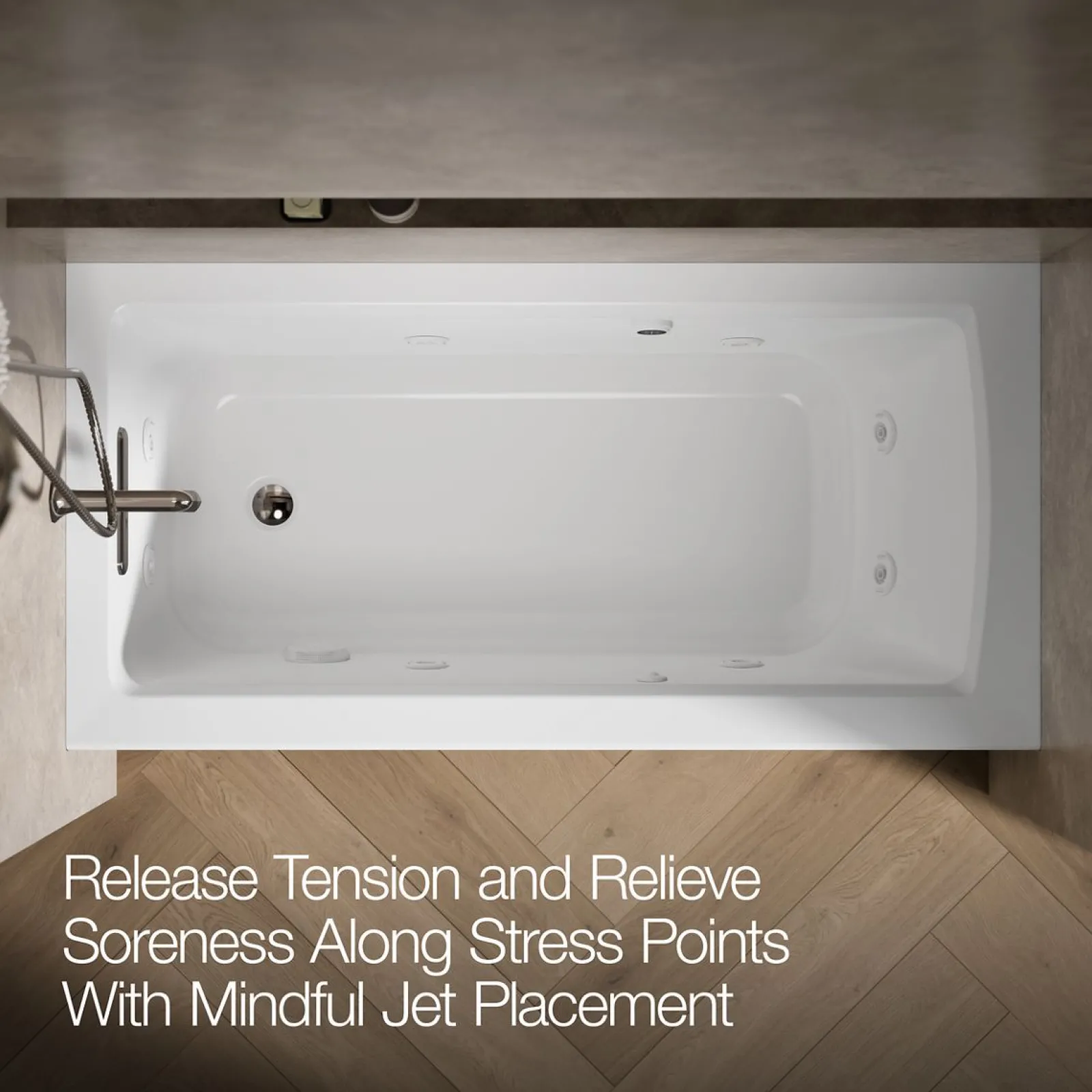 60" x 30" alcove whirlpool bath with Bask® heated surface, left drain^Kohler Best