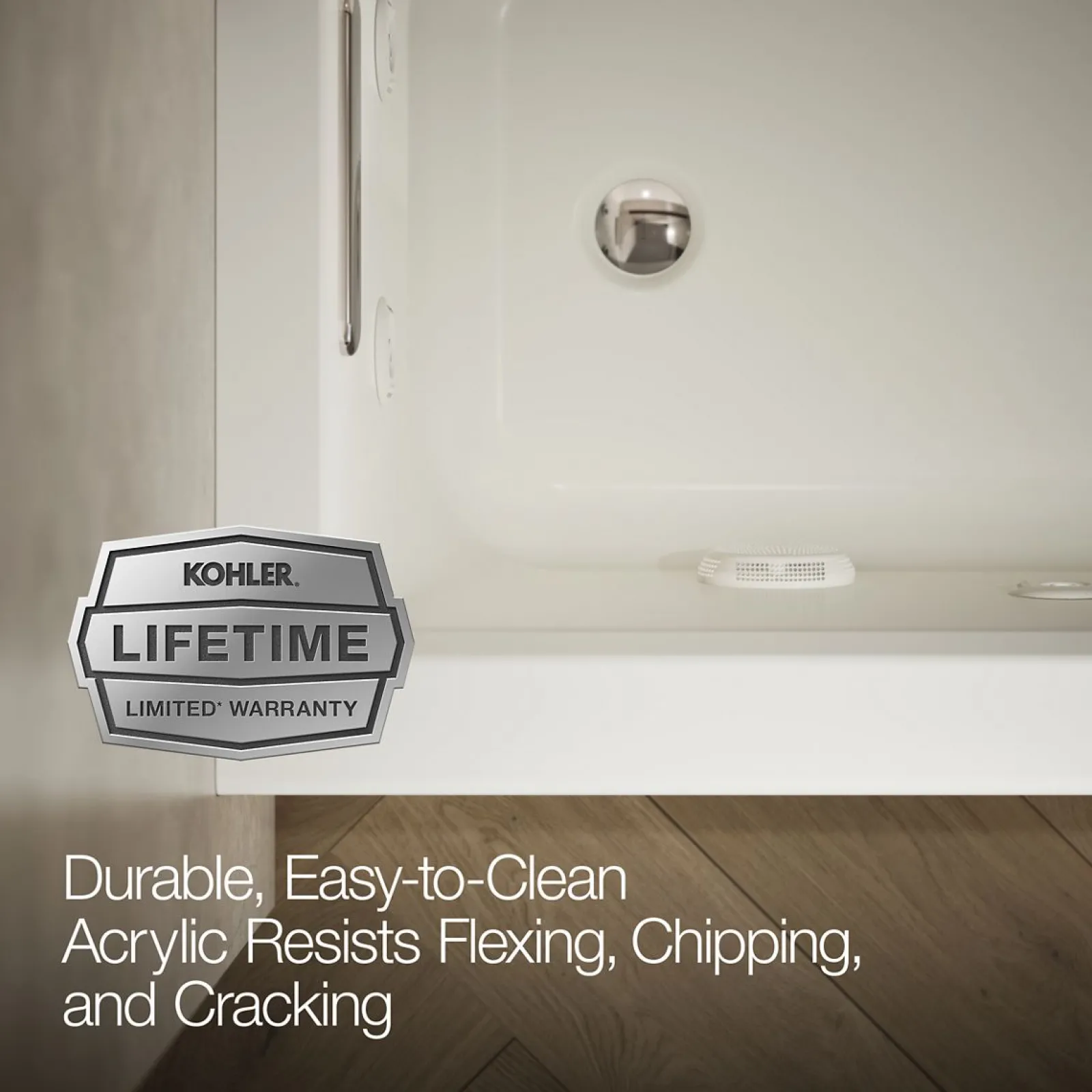 60" x 30" alcove whirlpool bath with Bask® heated surface, left drain^Kohler Best