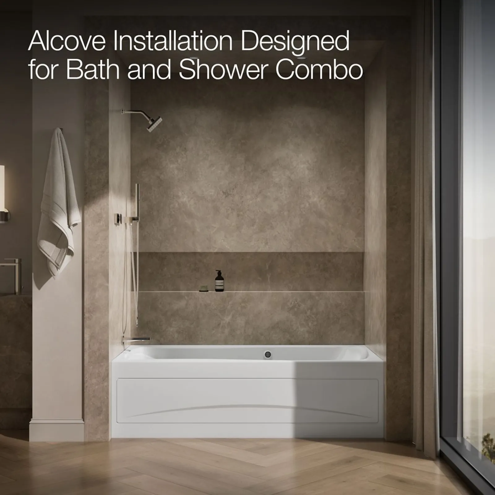 72" x 36" alcove whirlpool bath with Bask® heated surface, left drain^Kohler Clearance