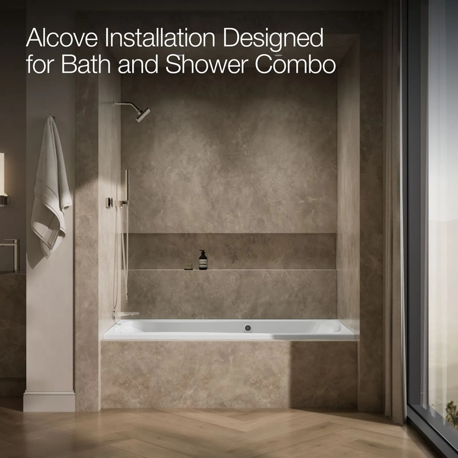 72" x 36" alcove whirlpool bath with Bask® heated surface, left drain^Kohler Outlet