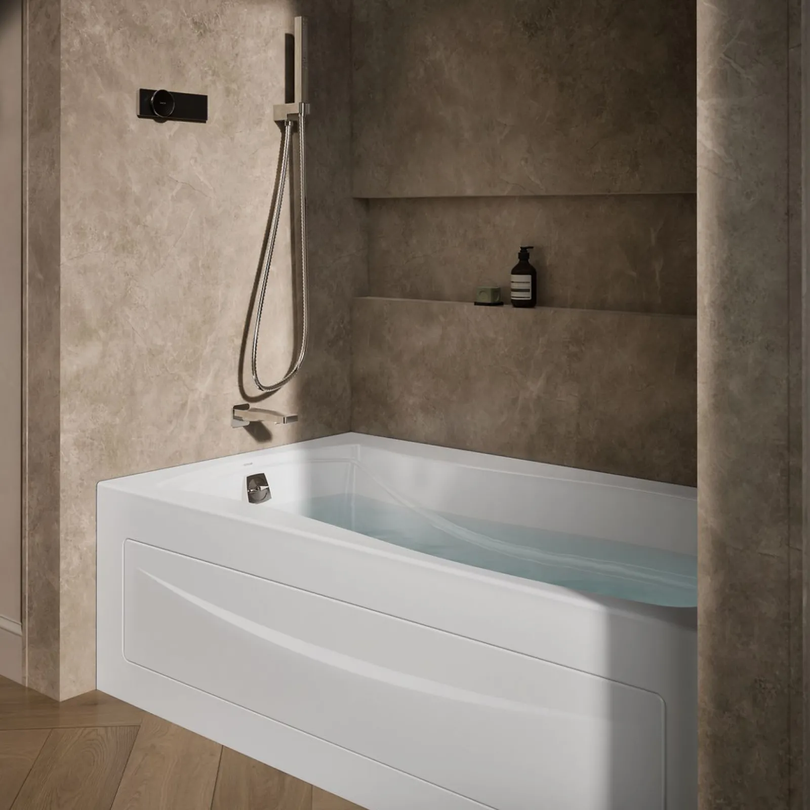 66" x 36" drop-in/alcove Heated BubbleMassage™ air bath, left drain^Kohler Hot