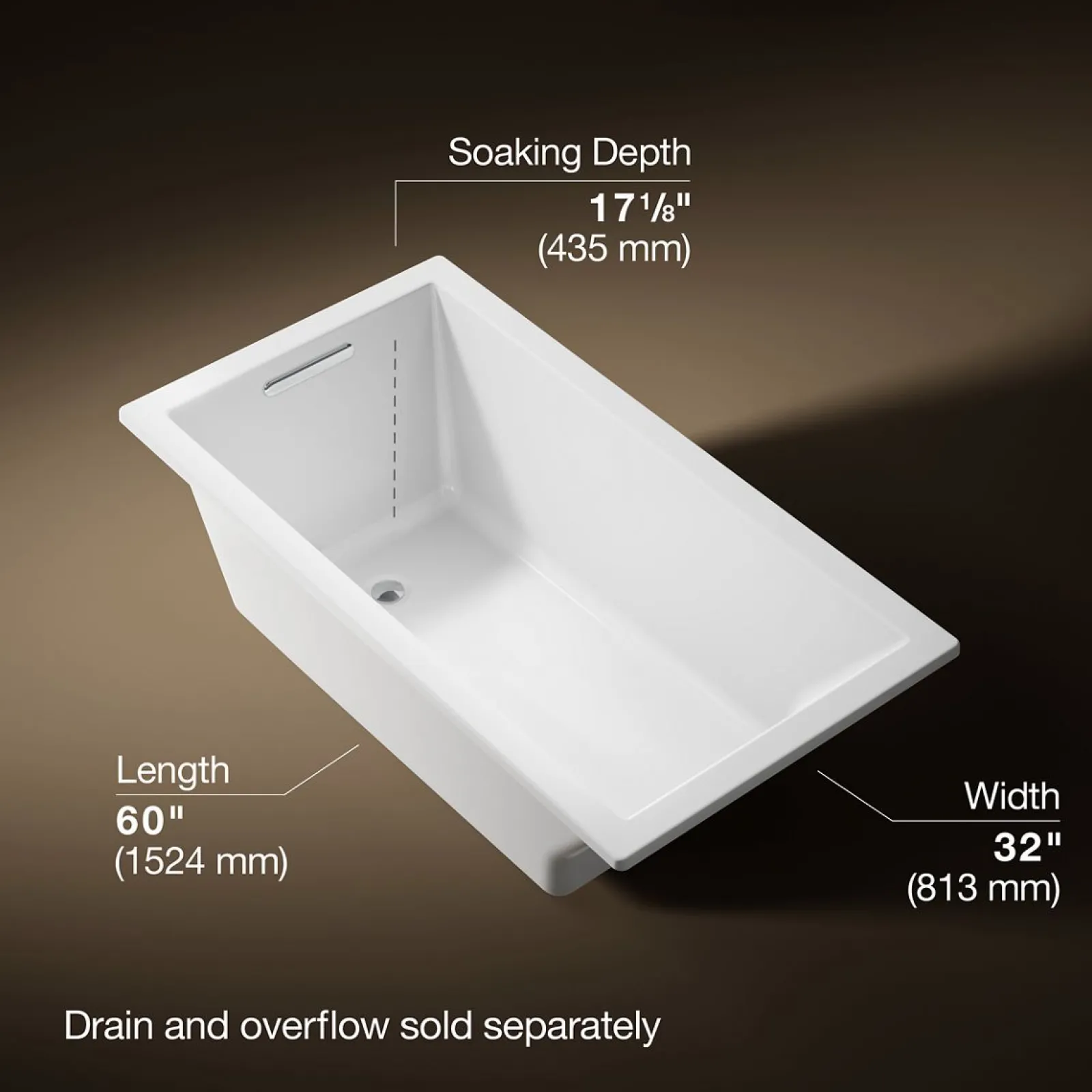 60" x 32" drop-in bath^Kohler