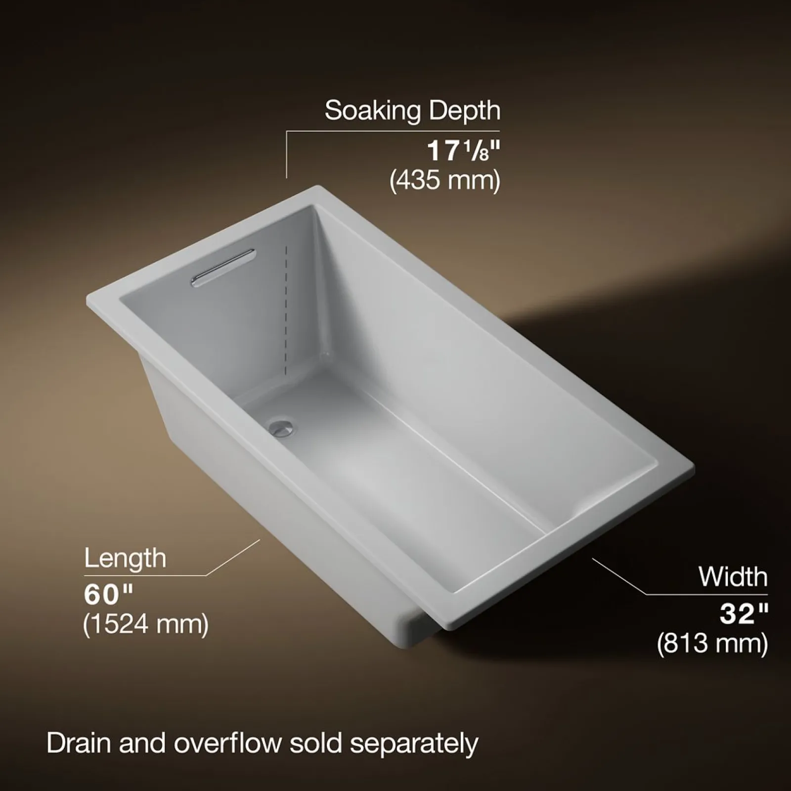 60" x 32" drop-in bath^Kohler