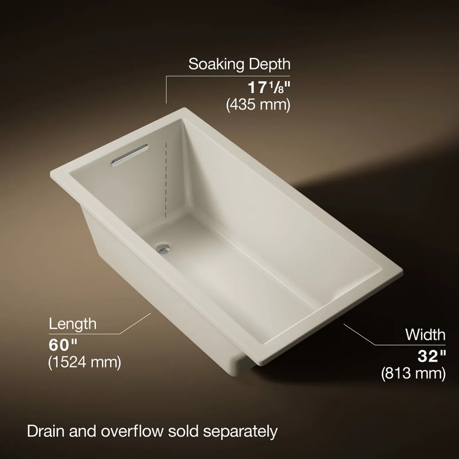 60" x 32" drop-in bath^Kohler