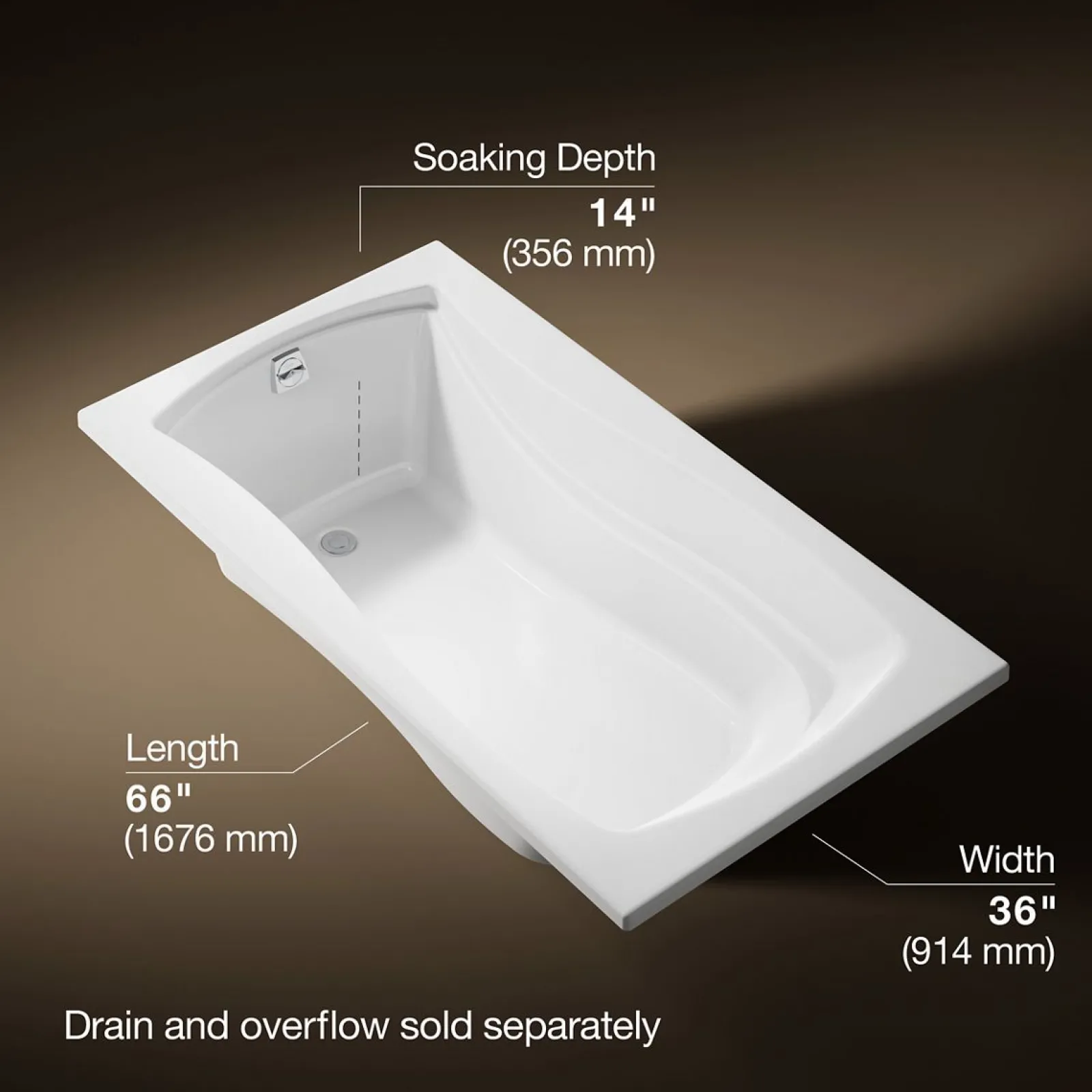 66" x 36" drop-in bath^Kohler Hot