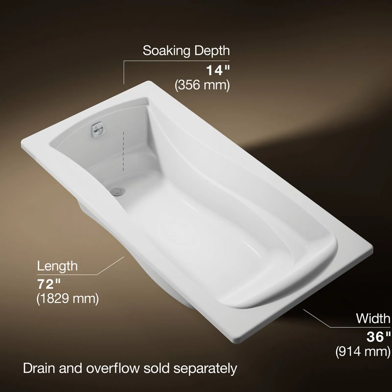 72" x 36" drop-in bath^Kohler Outlet