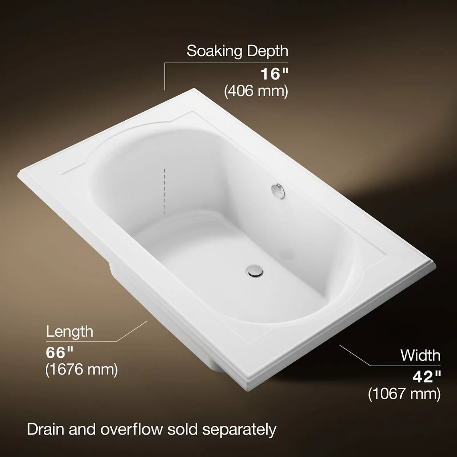 66" x 42" drop-in bath^Kohler Hot