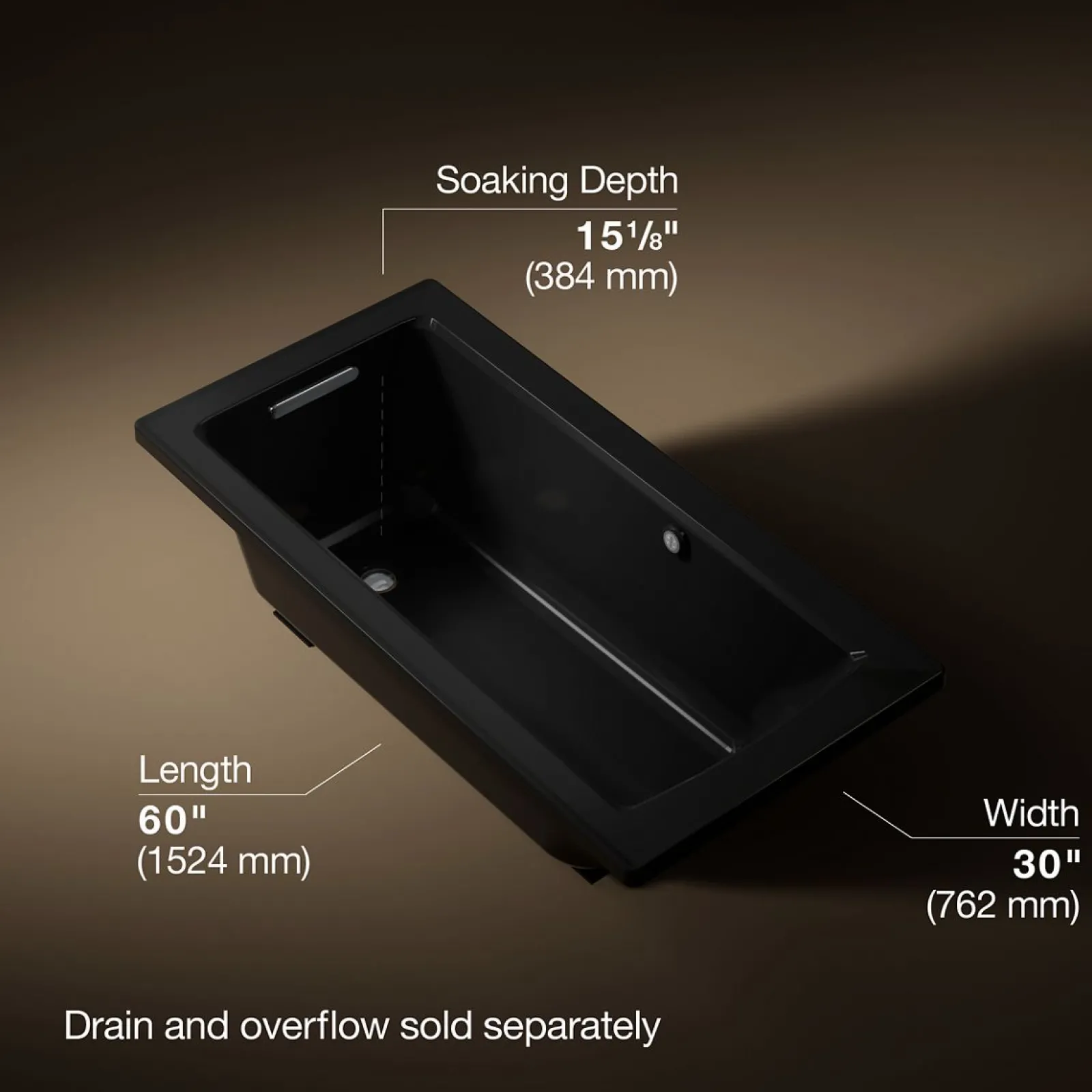 60" x 30" drop-in bath with Bask® heated surface^Kohler Hot