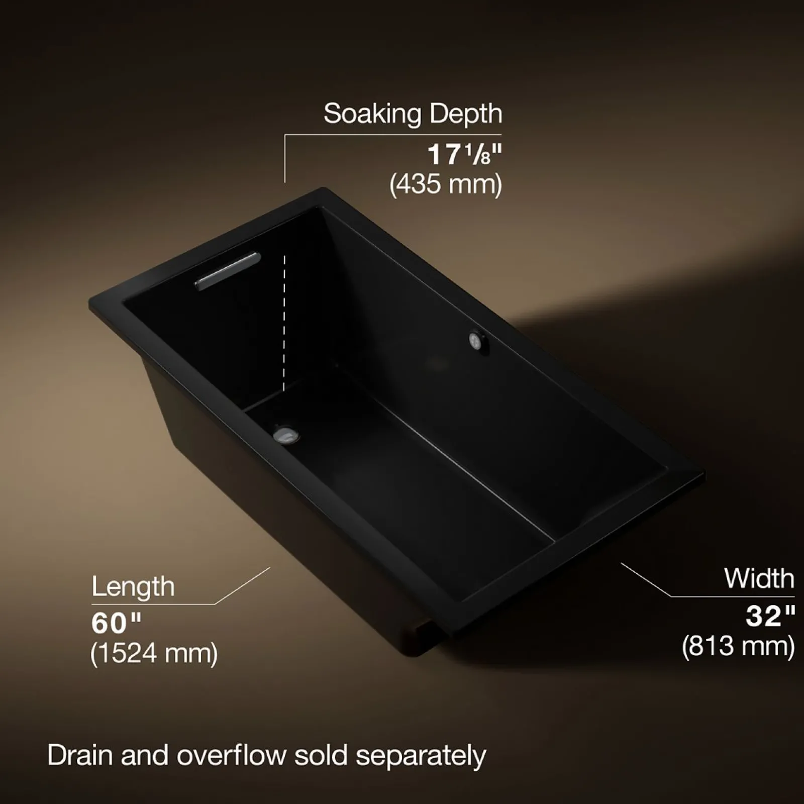 60" x 32" drop-in bath with Bask® heated surface^Kohler Best
