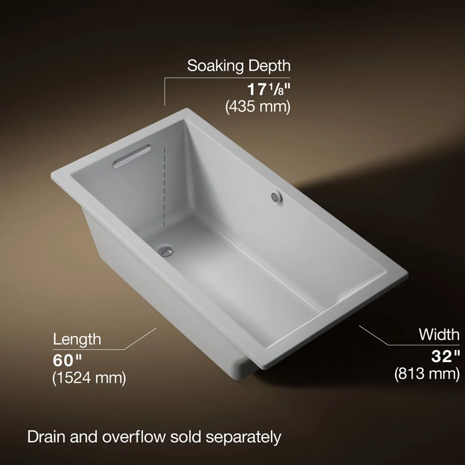 60" x 32" drop-in bath with Bask® heated surface^Kohler Best