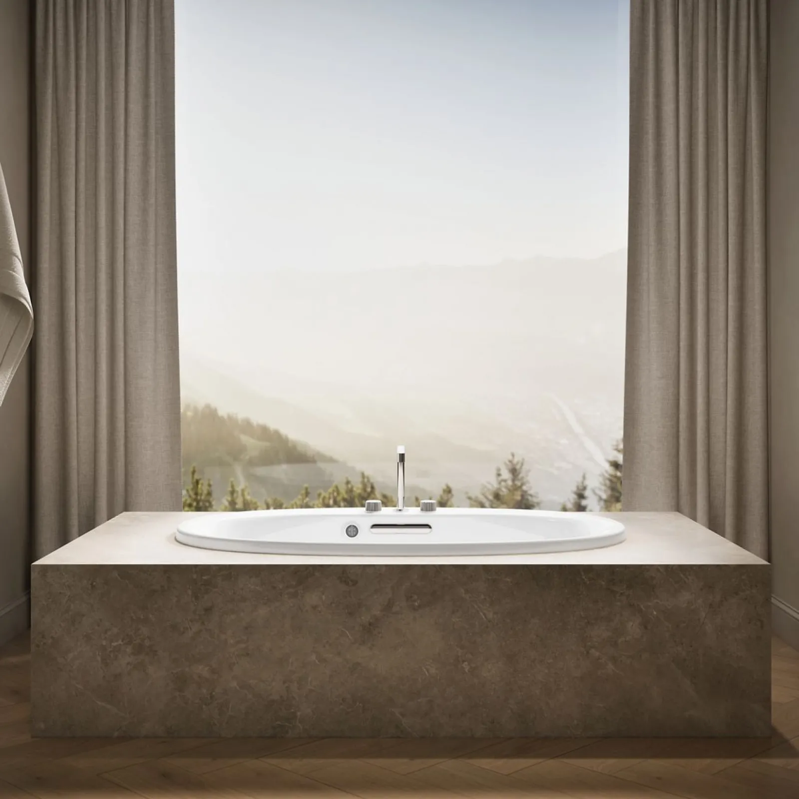 59-3/4" x 35-3/4" drop-in bath with Bask® heated surface^Kohler Hot