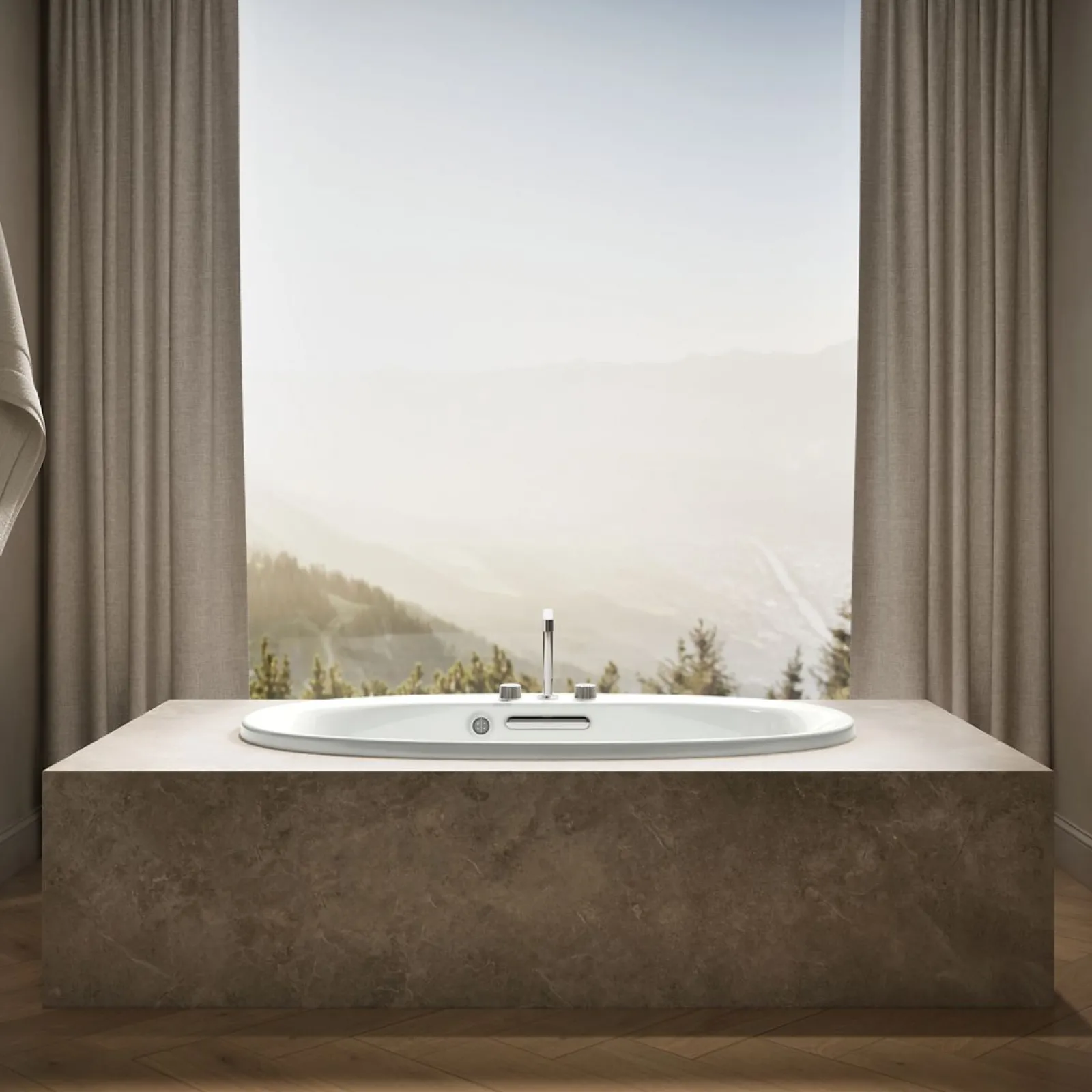 59-3/4" x 35-3/4" drop-in bath with Bask® heated surface^Kohler Hot