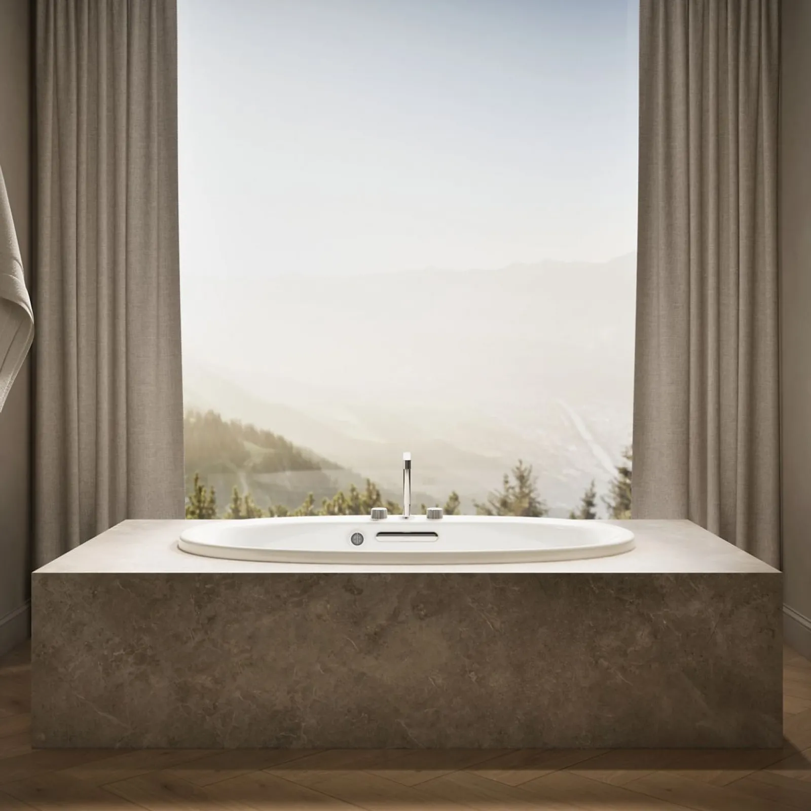 59-3/4" x 35-3/4" drop-in bath with Bask® heated surface^Kohler Hot