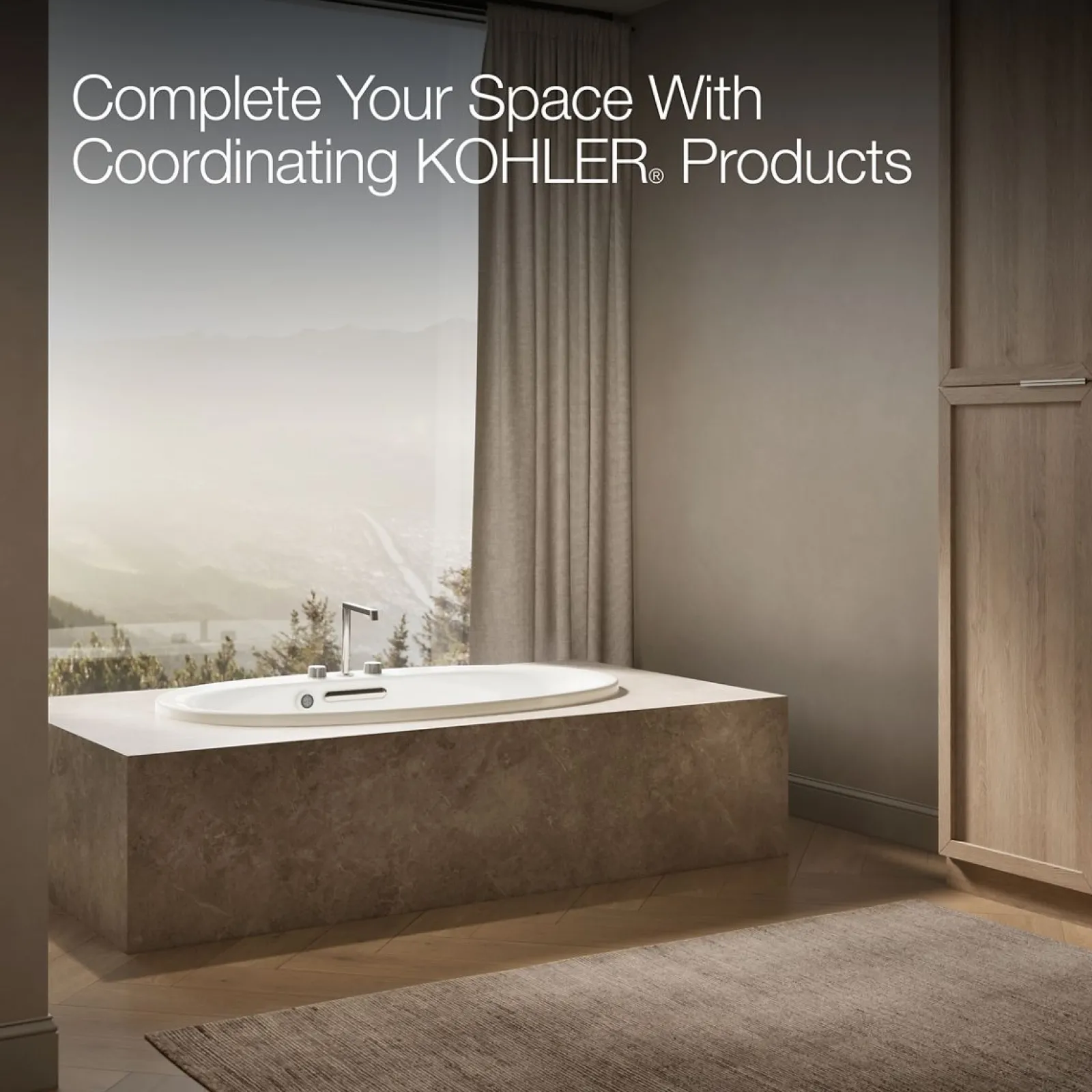 59-3/4" x 35-3/4" drop-in bath with Bask® heated surface^Kohler Hot