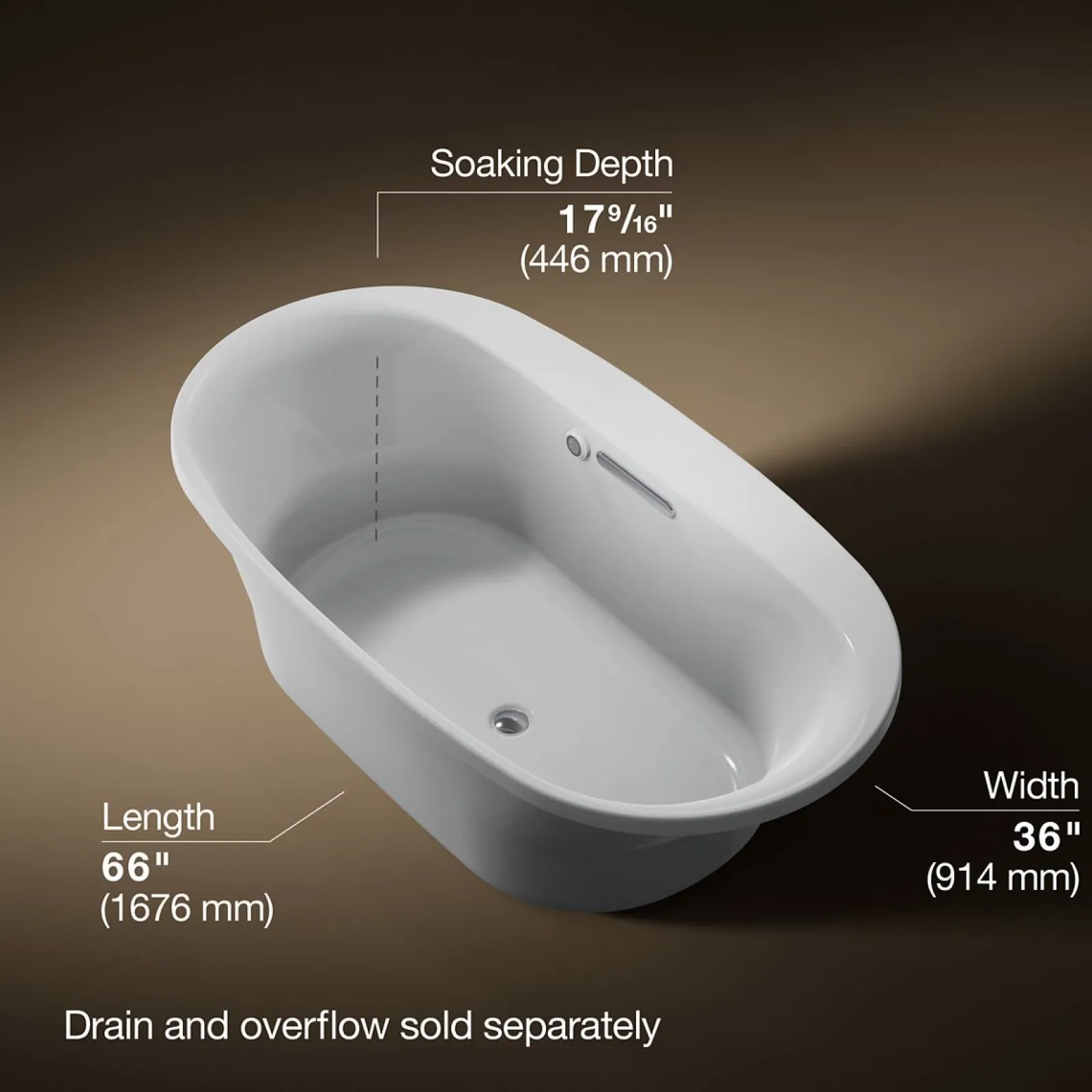 65-1/2" x 35-3/4" drop-in bath with Bask® heated surface^Kohler Discount