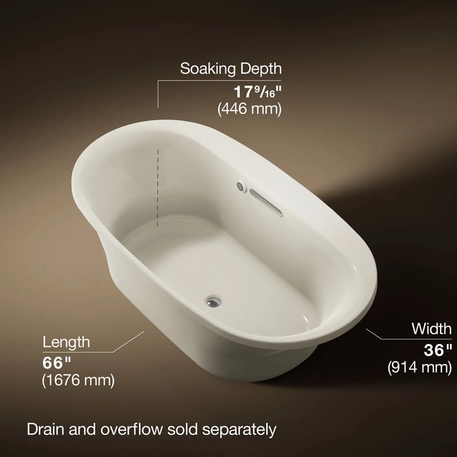 65-1/2" x 35-3/4" drop-in bath with Bask® heated surface^Kohler Discount