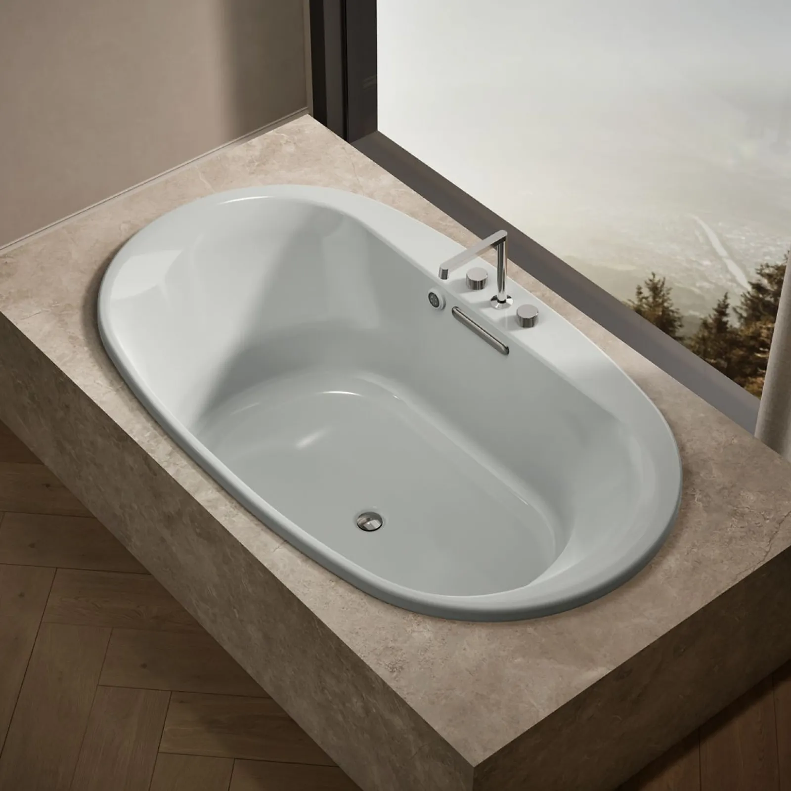 71-1/2" x 41-1/2" drop-in bath with Bask® heated surface^Kohler New