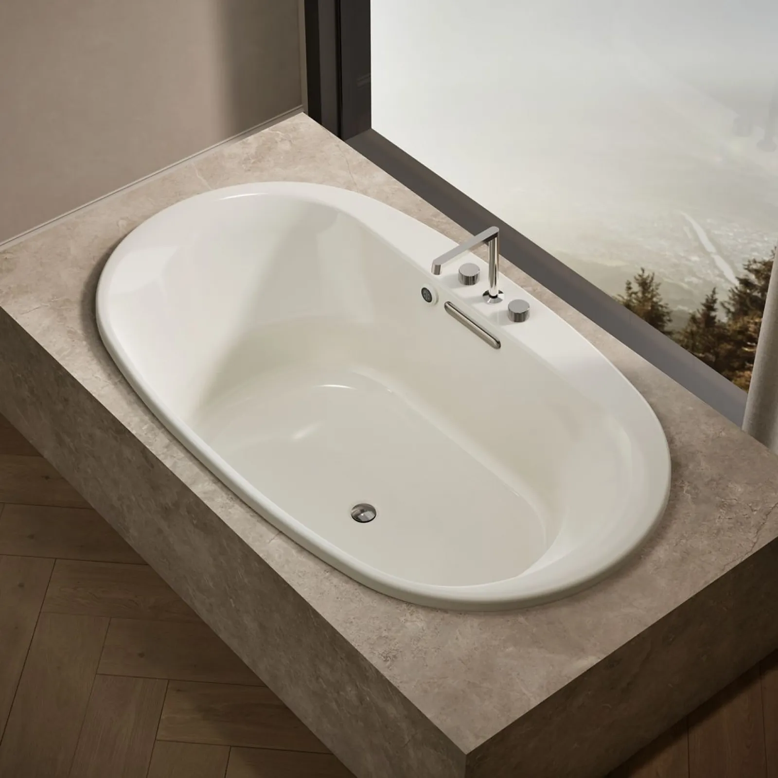 71-1/2" x 41-1/2" drop-in bath with Bask® heated surface^Kohler New