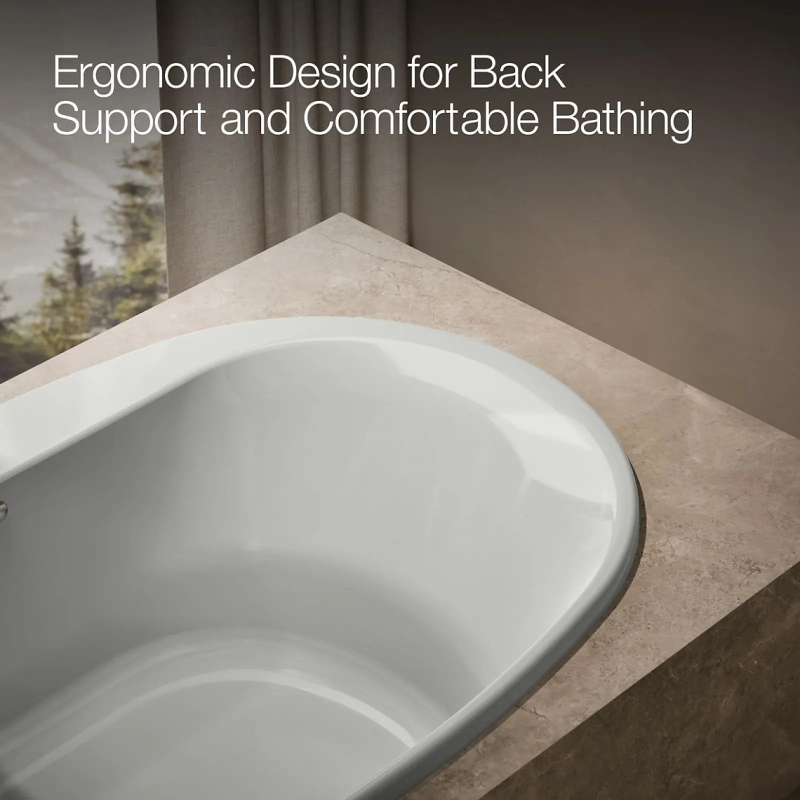 71-1/2" x 41-1/2" drop-in bath with Bask® heated surface^Kohler New