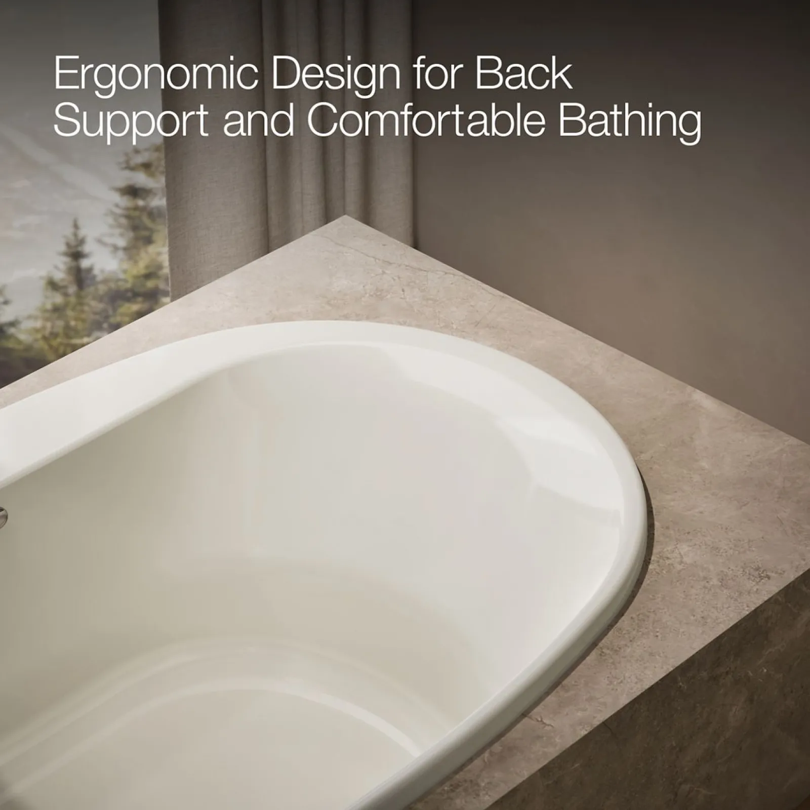 71-1/2" x 41-1/2" drop-in bath with Bask® heated surface^Kohler New