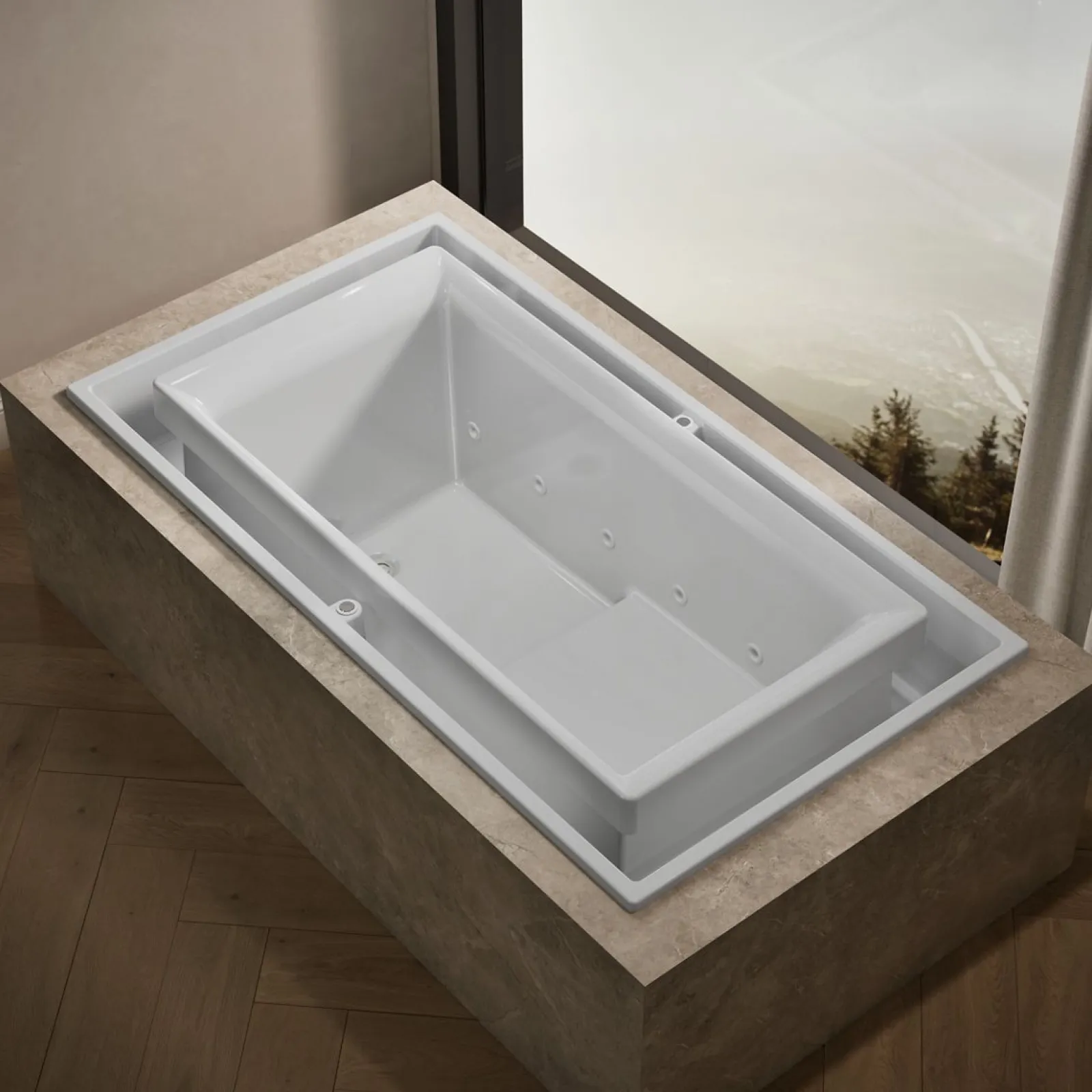 63" x 31-1/2" drop-in Effervescence bath^Kohler Hot