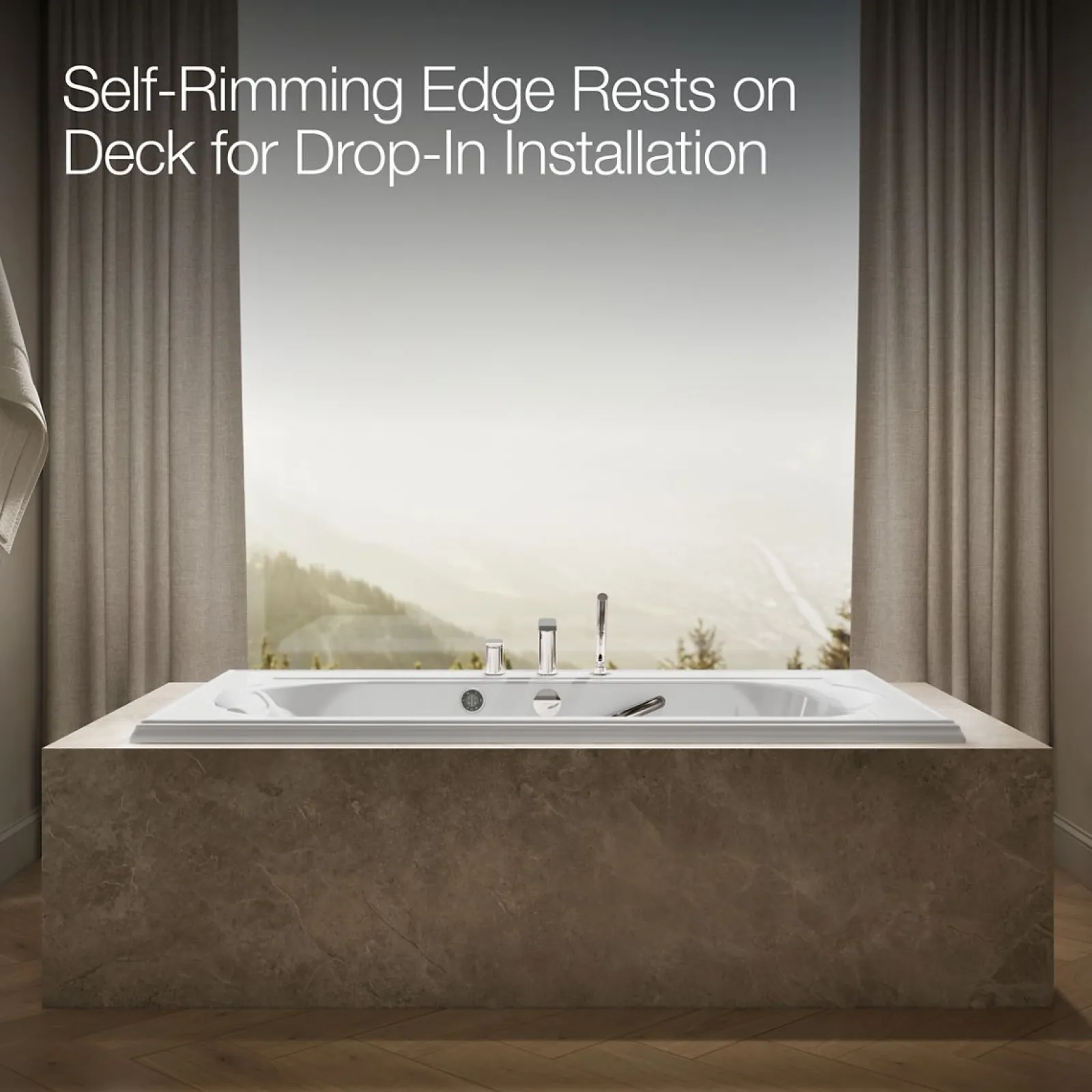 72" x 42" drop-in Effervescence whirlpool bath^Kohler Hot