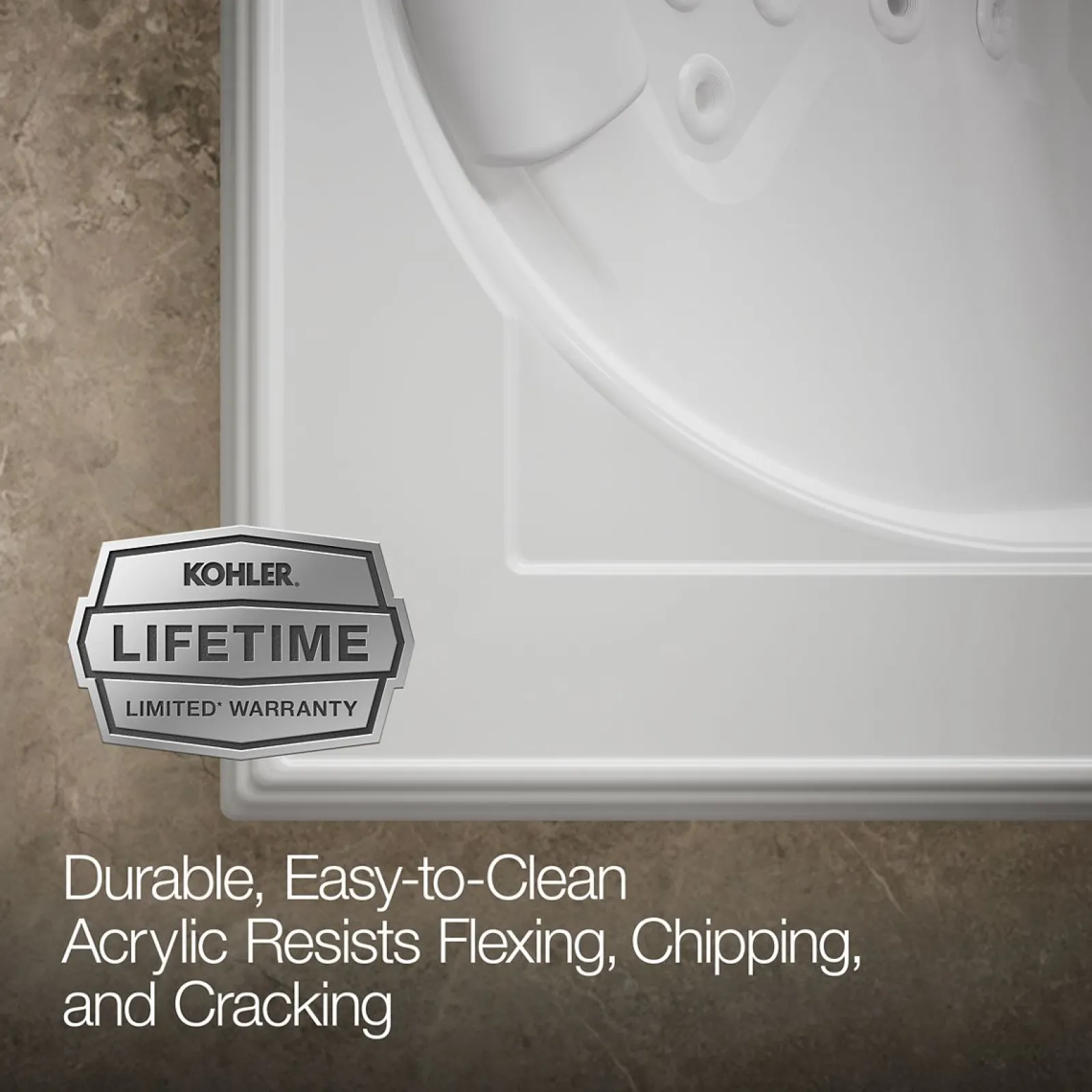 72" x 42" drop-in Effervescence whirlpool bath^Kohler Hot